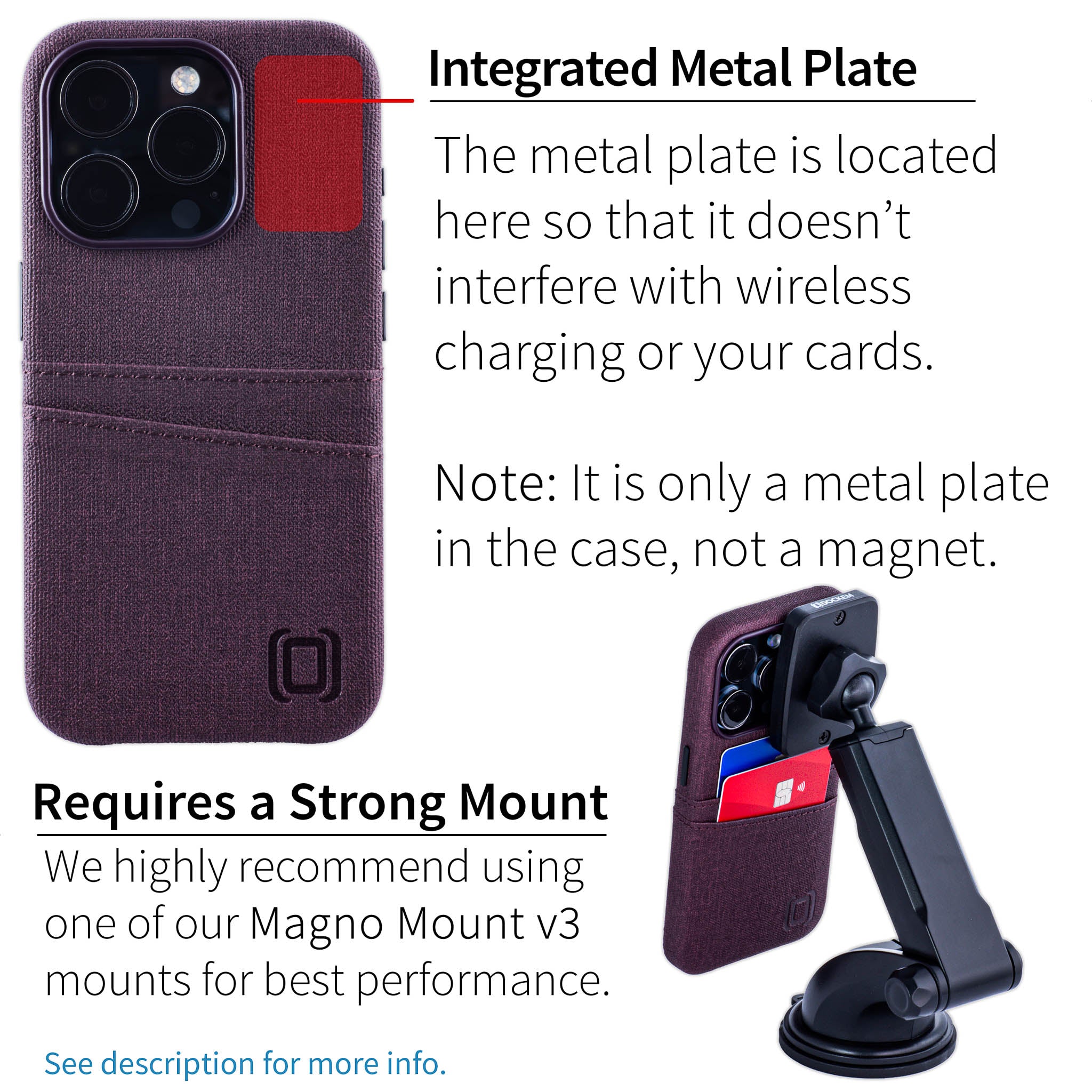 iPhone 15 Pro Luxe M2 Card Case [Burgundy]