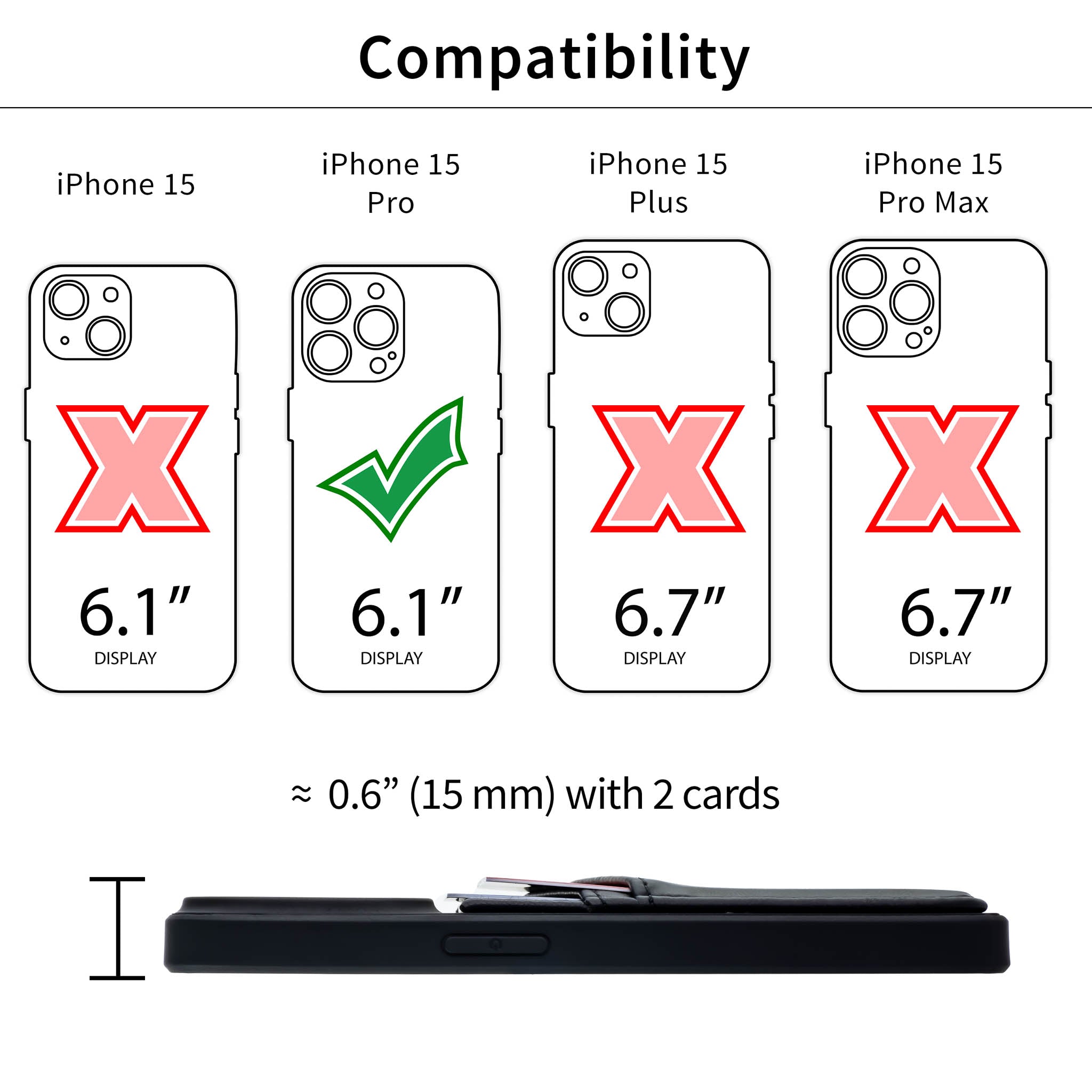 iPhone 15 Pro N2R Recycled Card Case [Black]