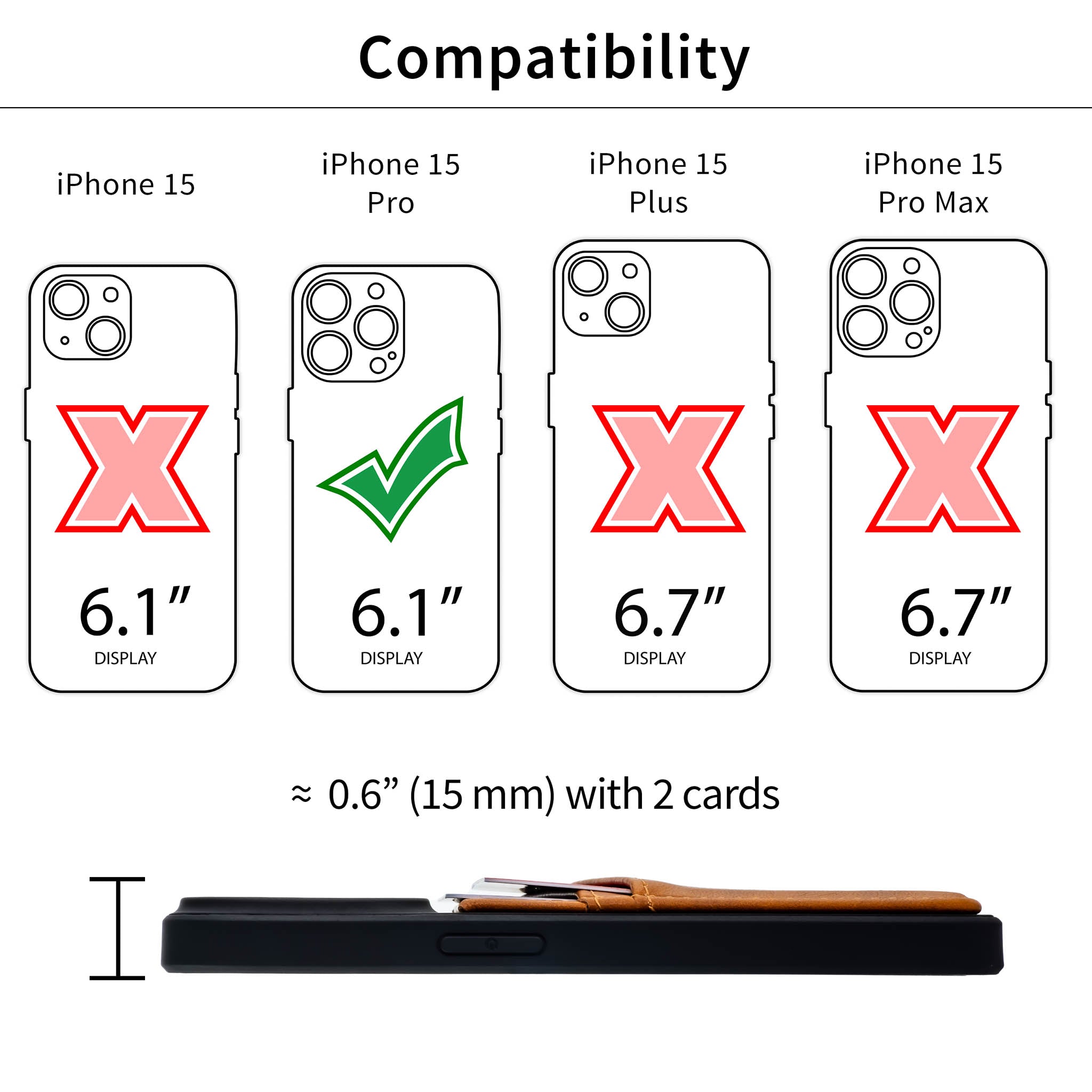 iPhone 15 Pro N2R Recycled Card Case [Light Brown]