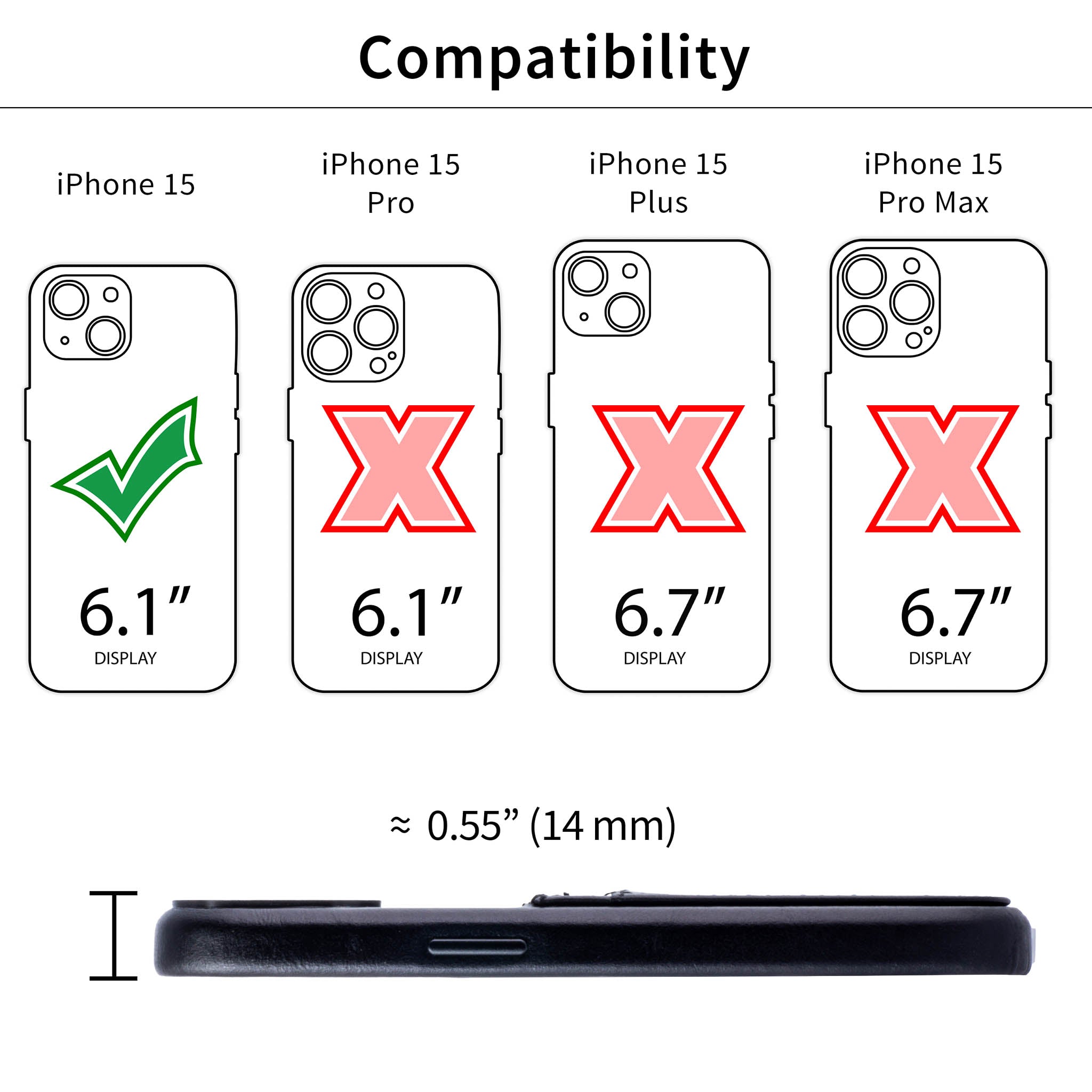 iPhone 15 Genuine Leather M2GL Card Case [Black]