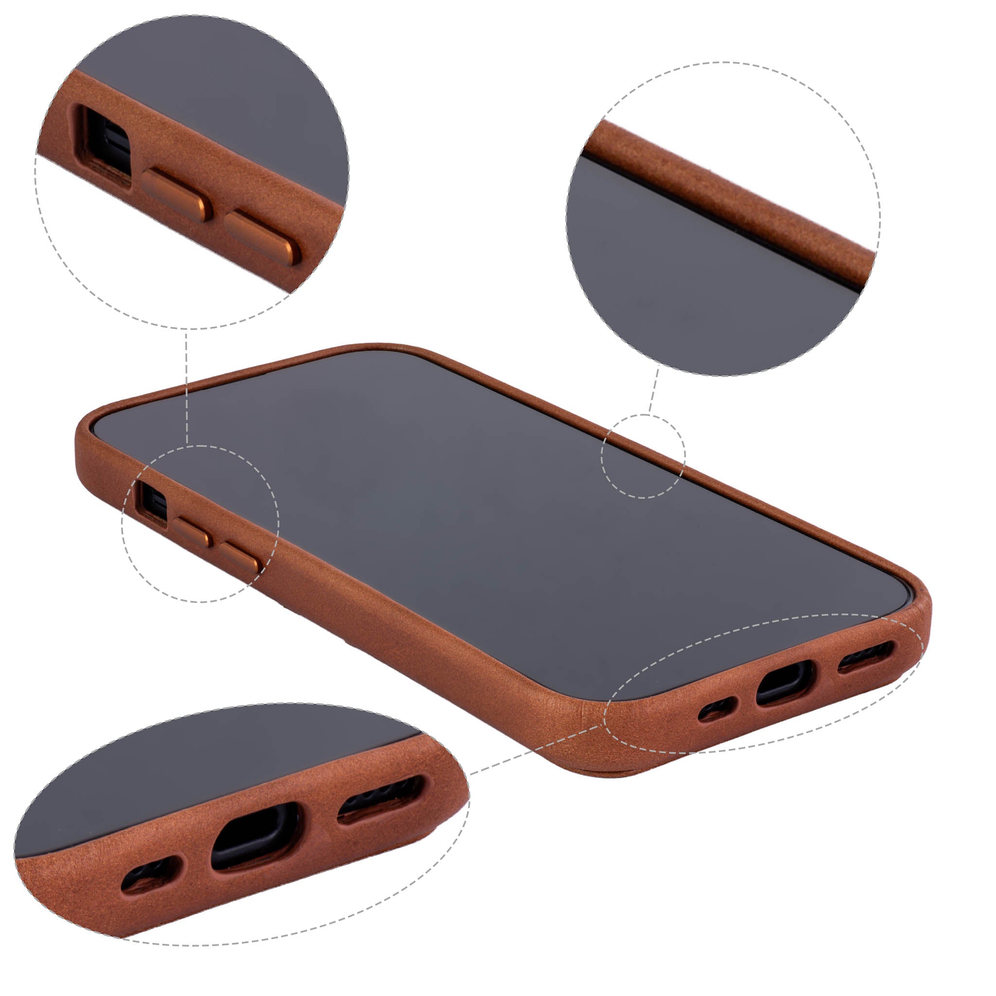 iPhone 15 Genuine Leather M2GL Card Case [Light Brown]