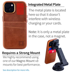 iPhone 15 Genuine Leather M2GL Card Case [Light Brown]