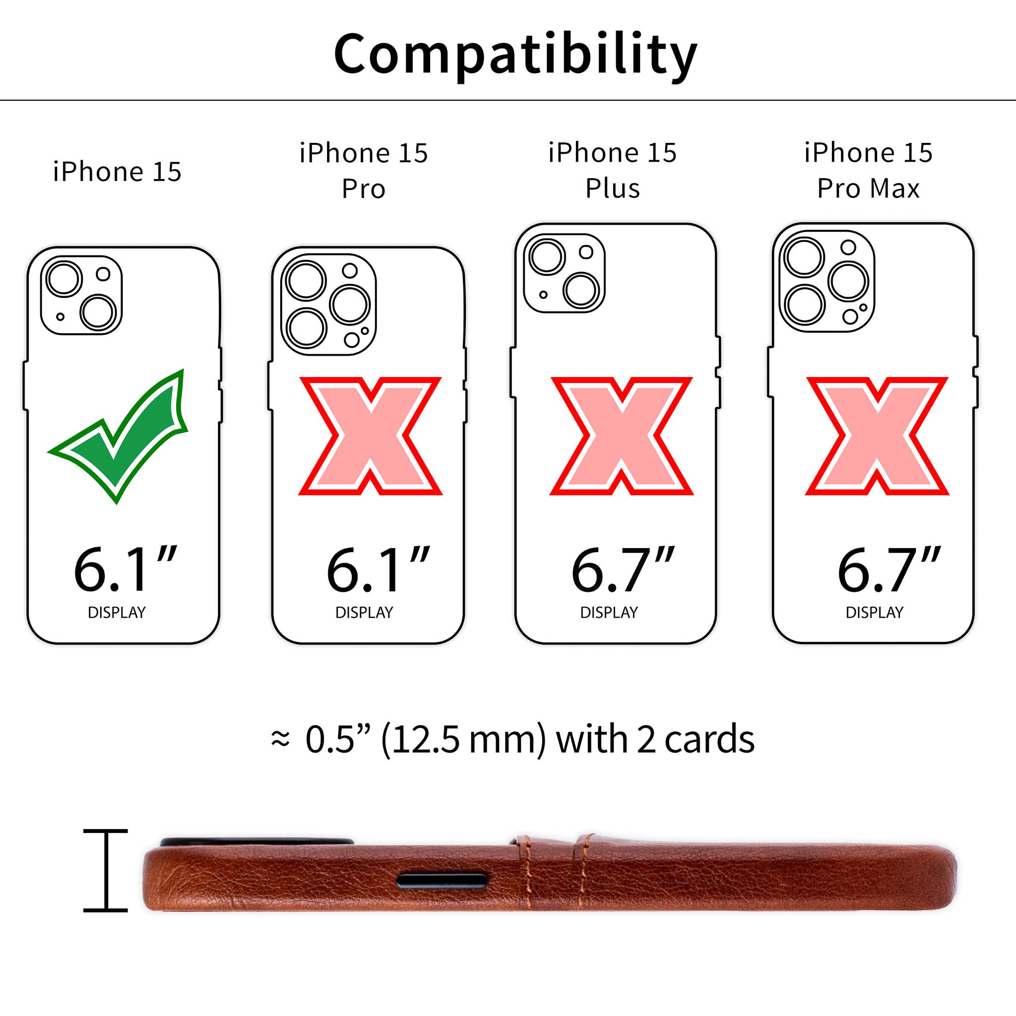 iPhone 15 Exec M2 Card Case [Brown]
