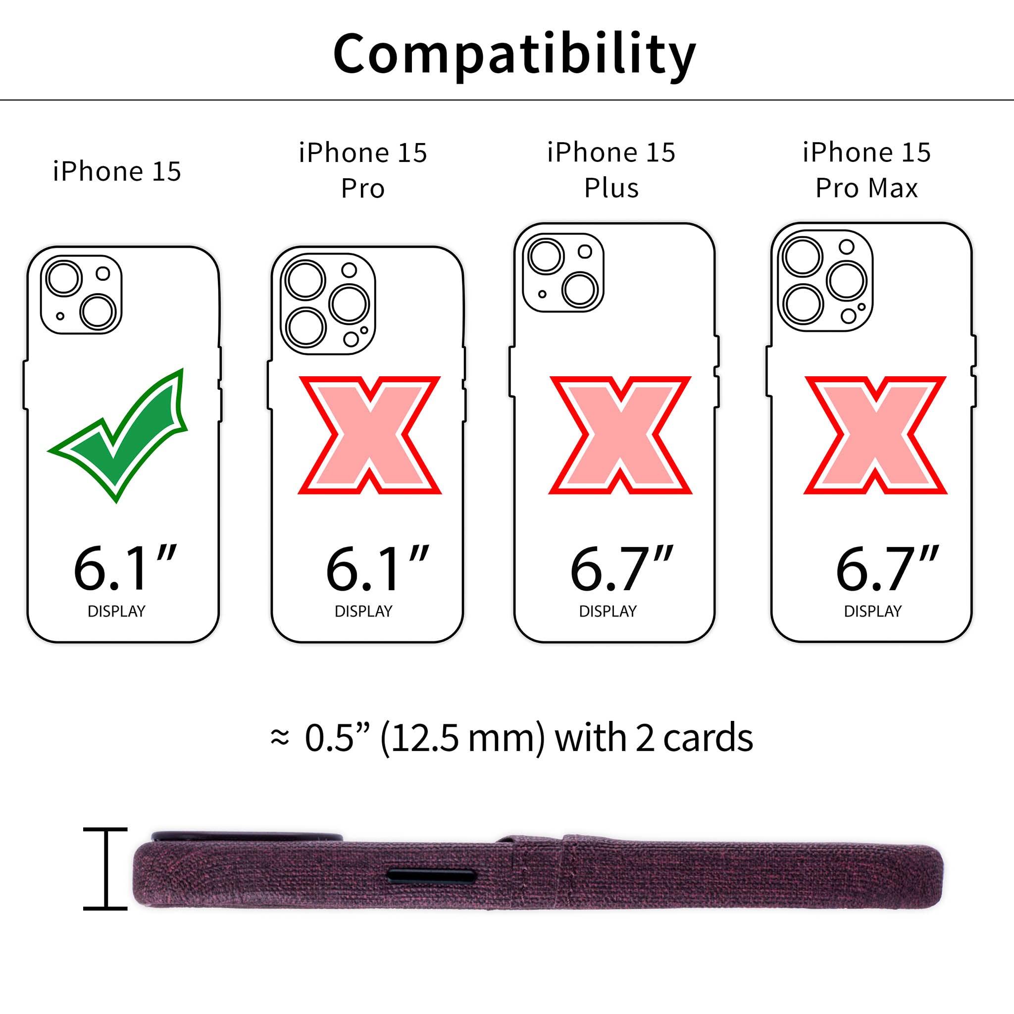 iPhone 15 Luxe M2 Card Case [Burgundy]