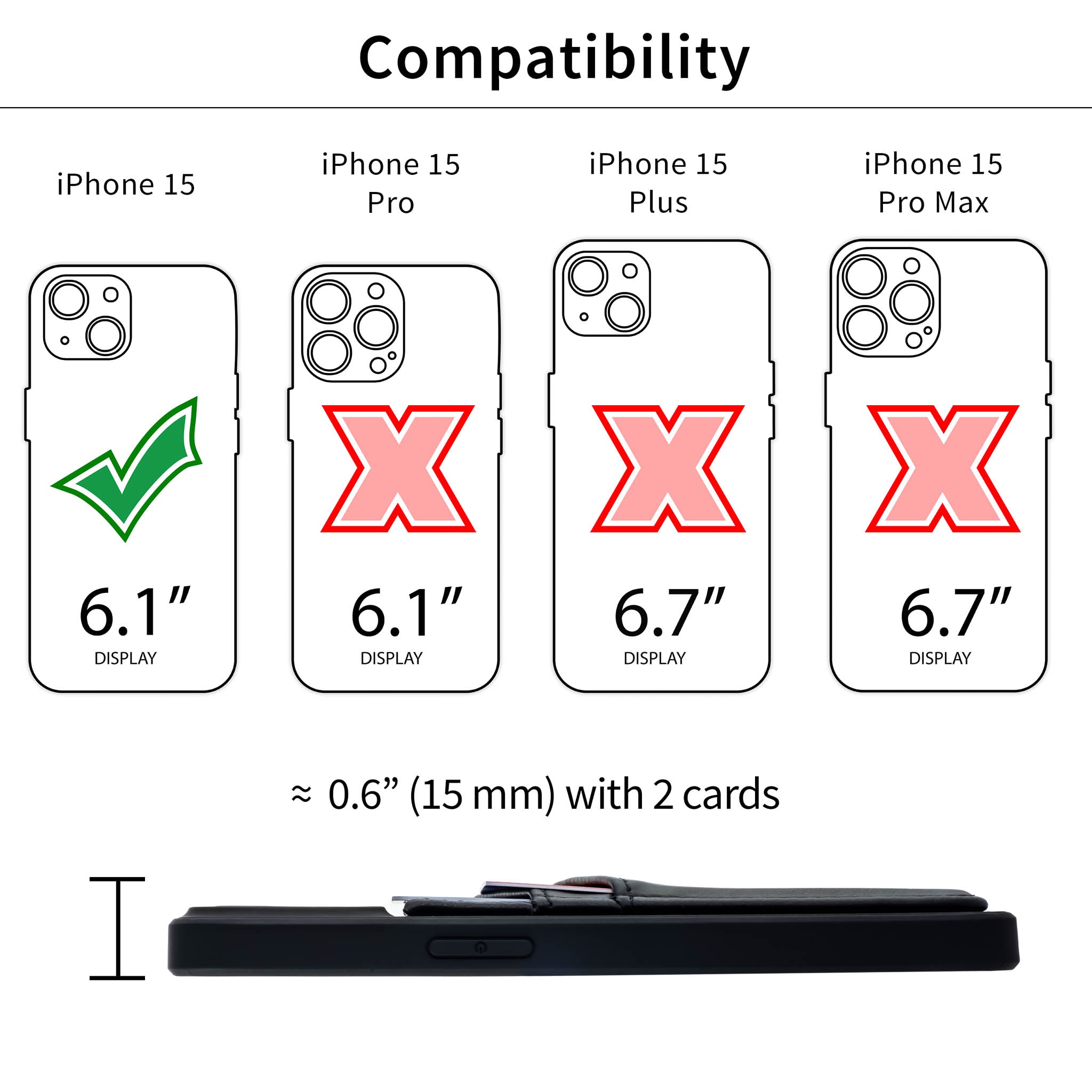 iPhone 15 N2R Recycled Card Case [Black]