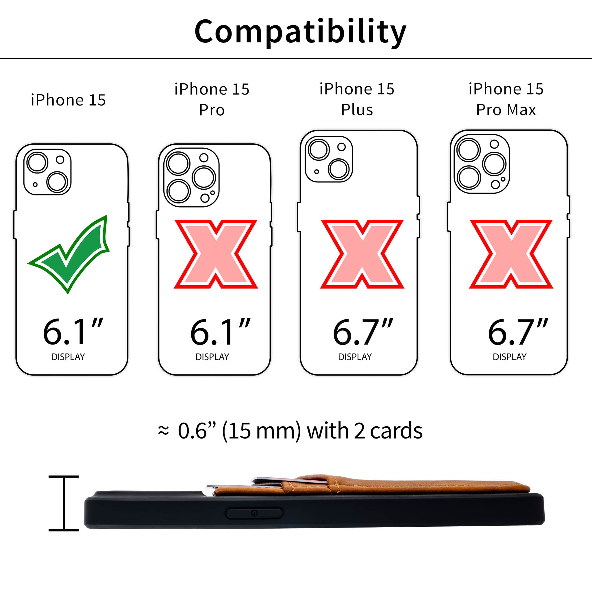 iPhone 15 N2R Recycled Card Case [Light Brown]