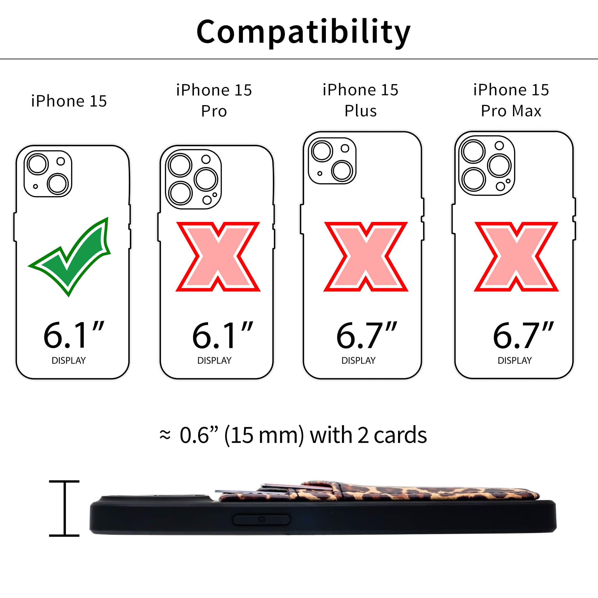 iPhone 15 N2R Recycled Card Case [Leopard]