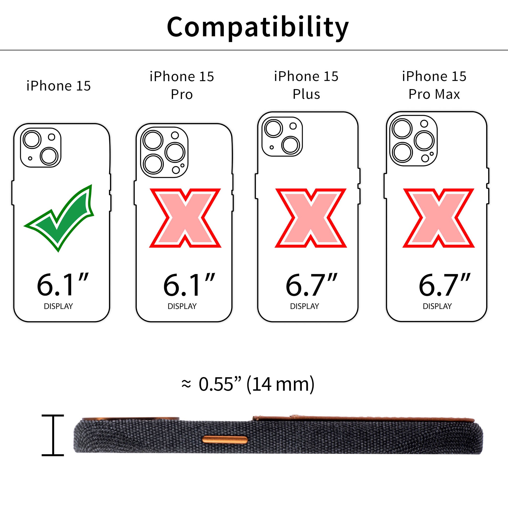 iPhone 15 Fabric M2F Card Case [Light Brown]