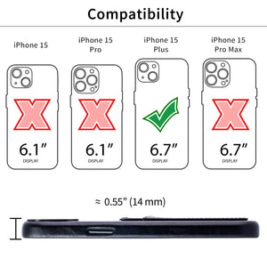 iPhone 15 Plus Genuine Leather M2GL Card Case [Black]