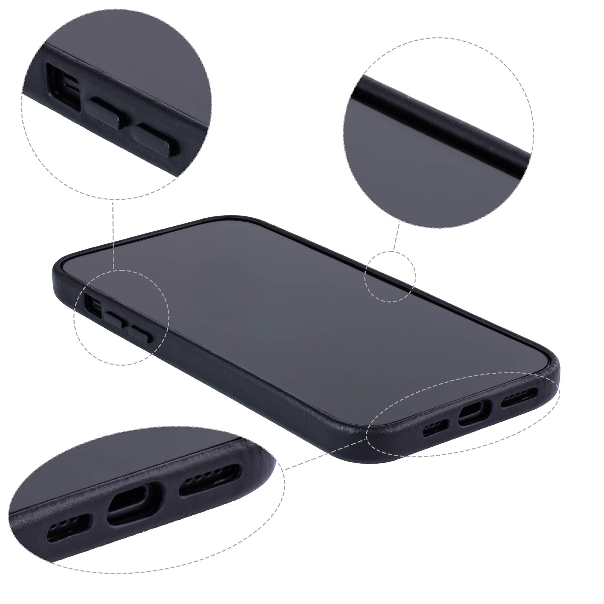 iPhone 15 Plus Genuine Leather M2GL Card Case [Black]