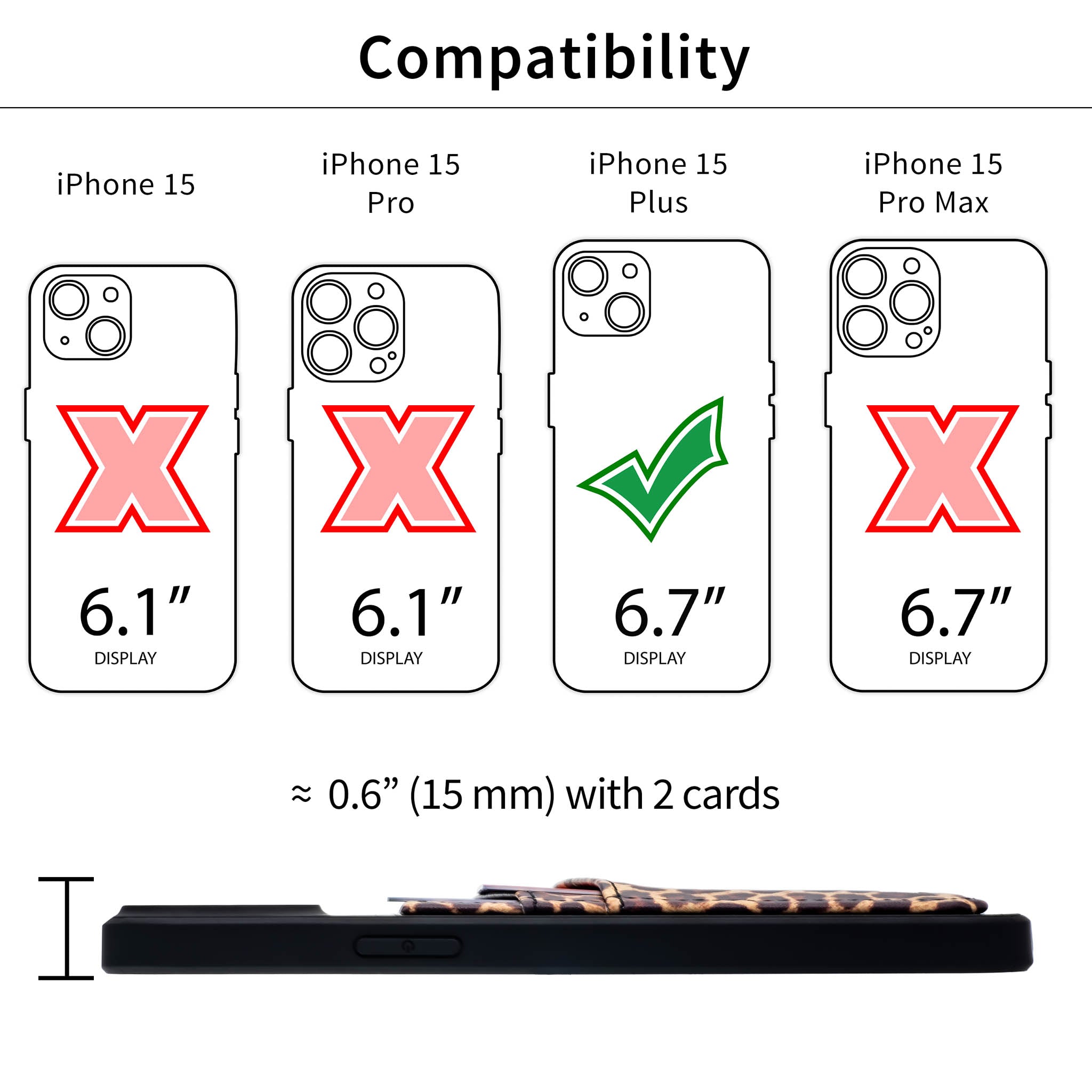 iPhone 15 Plus N2R Recycled Card Case [Leopard]