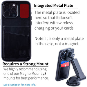 iPhone 15 Pro Max Genuine Leather M2GL Card Case [Black]