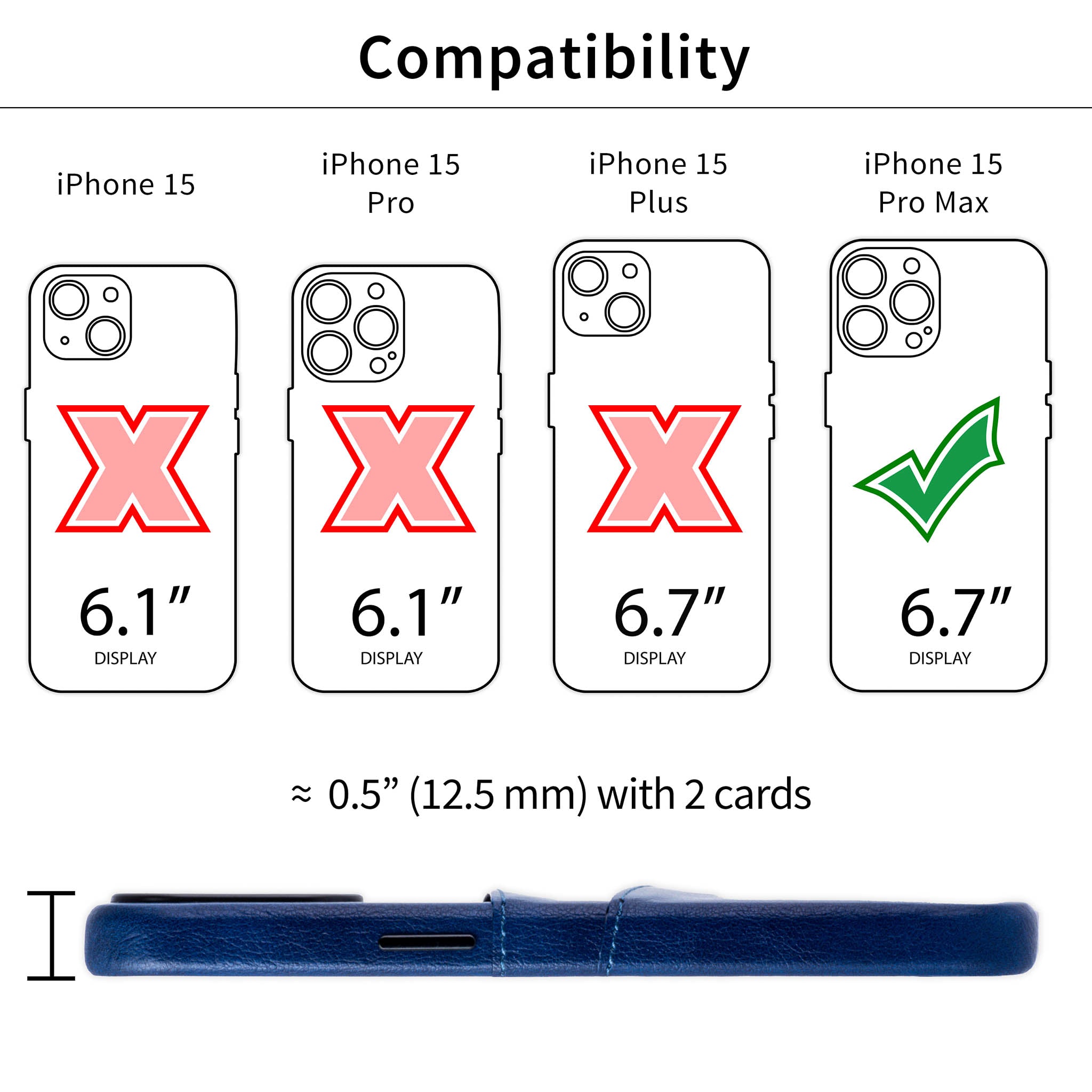 iPhone 15 Pro Max Exec M2 Card Case [Navy]