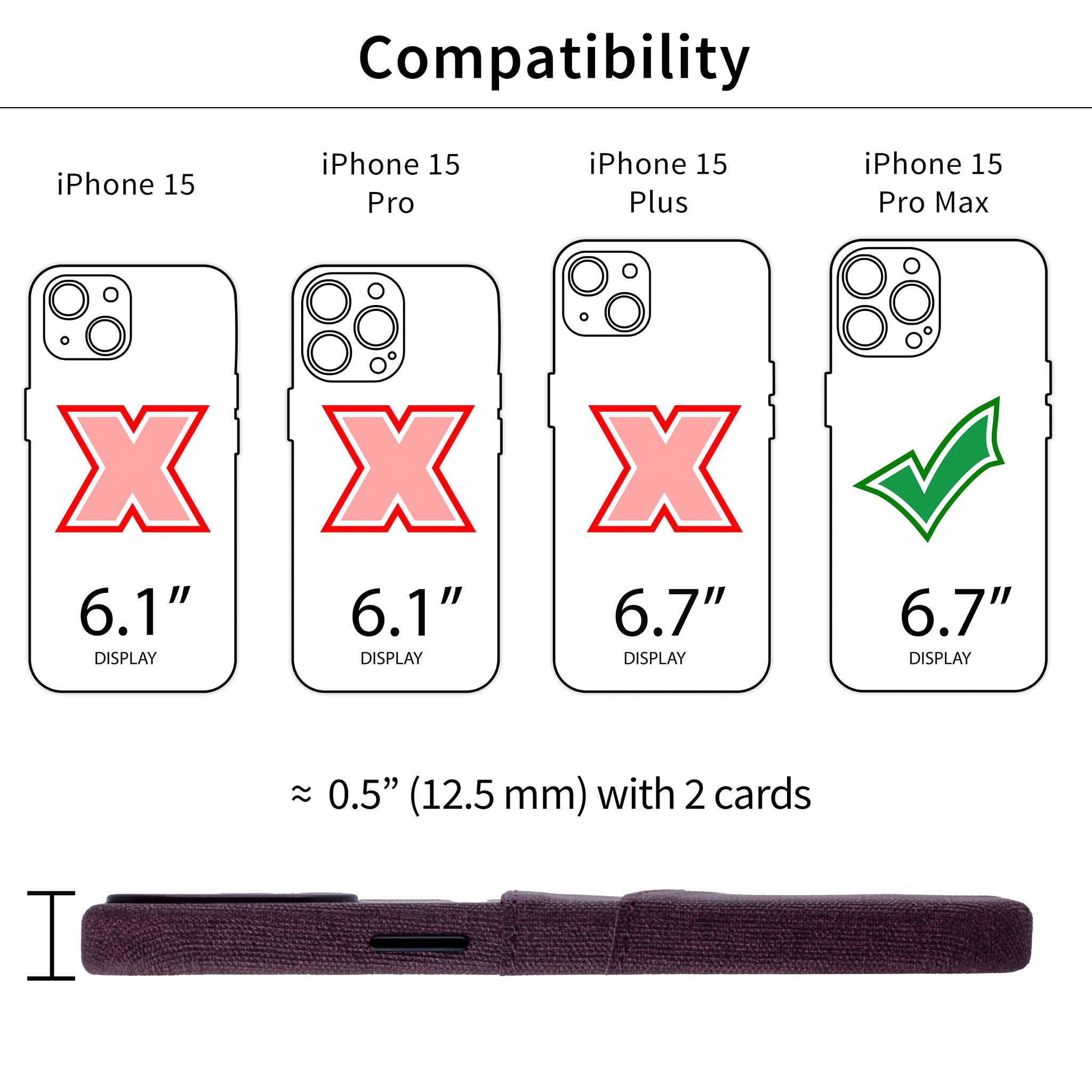 iPhone 15 Pro Max Luxe M2 Card Case [Burgundy]
