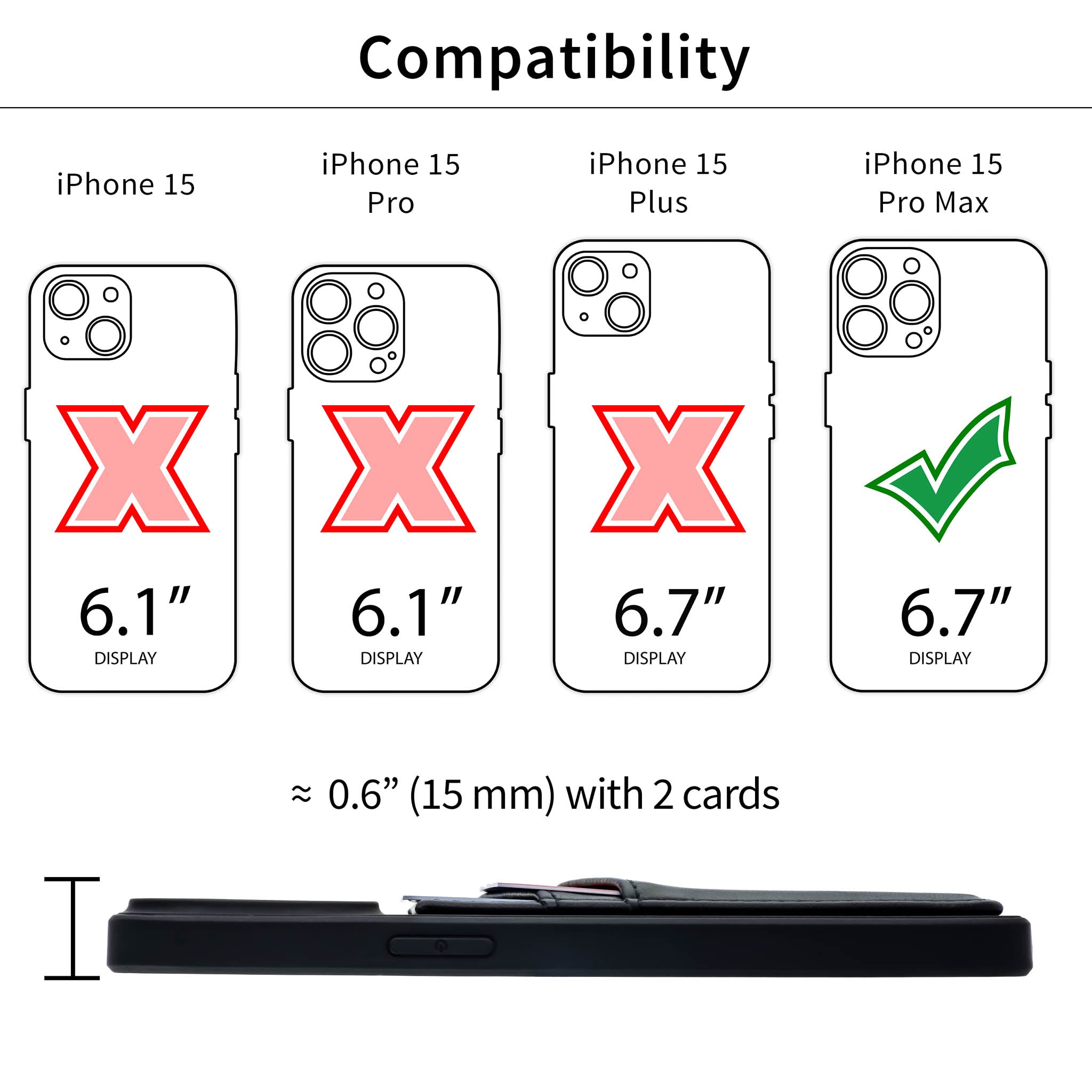 iPhone 15 Pro Max N2R Recycled Card Case [Black]