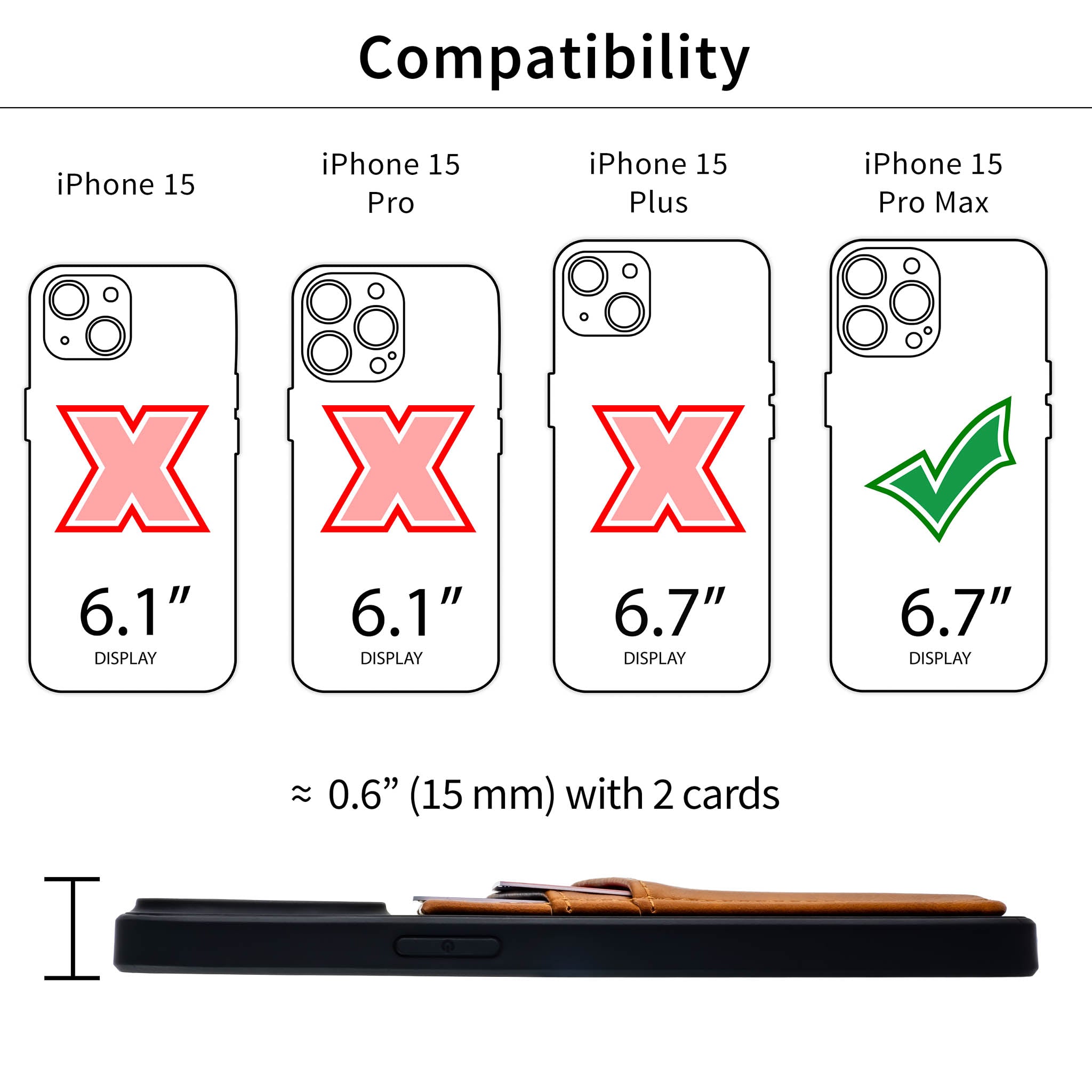 iPhone 15 Pro Max N2R Recycled Card Case [Light Brown]