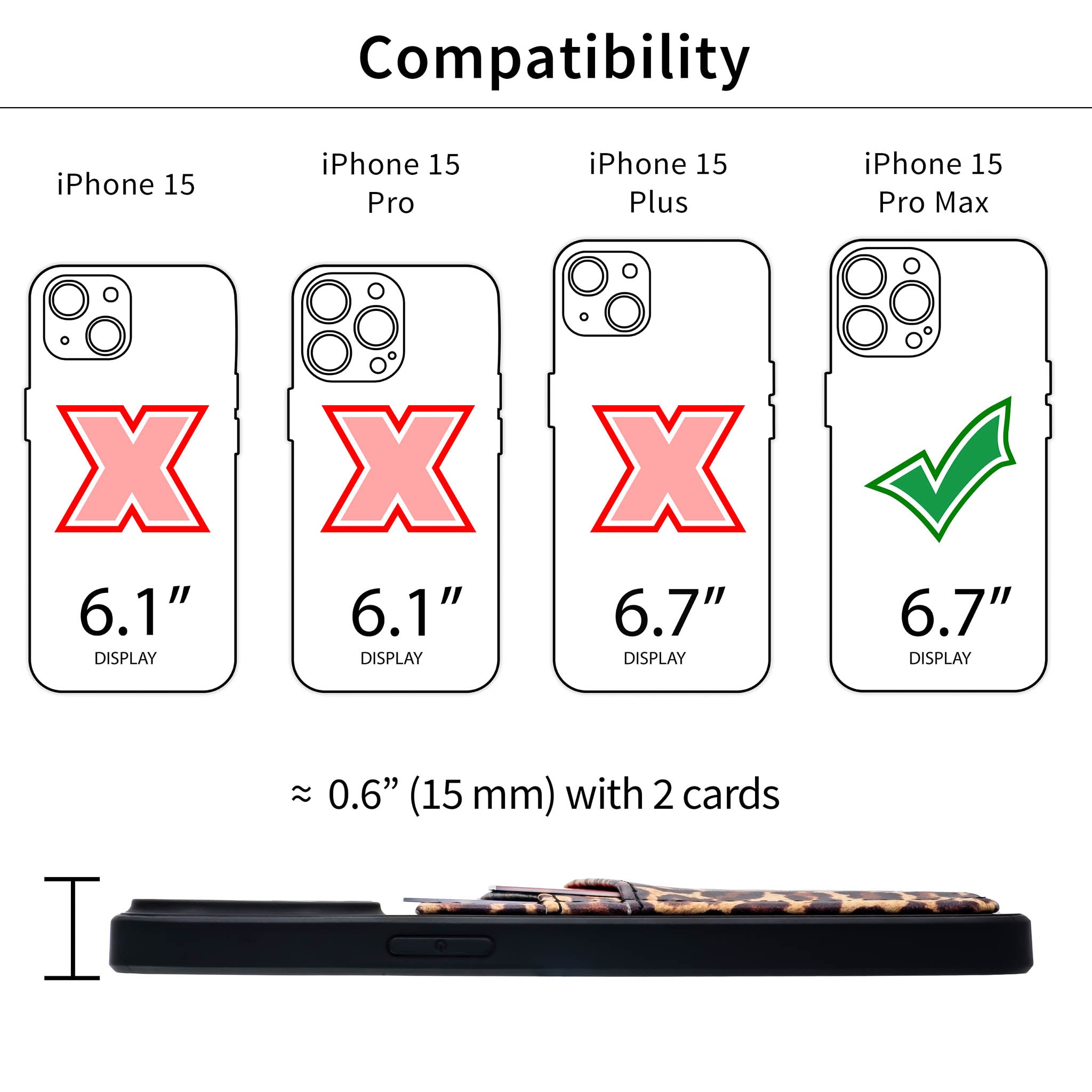 iPhone 15 Pro Max N2R Recycled Card Case [Leopard]