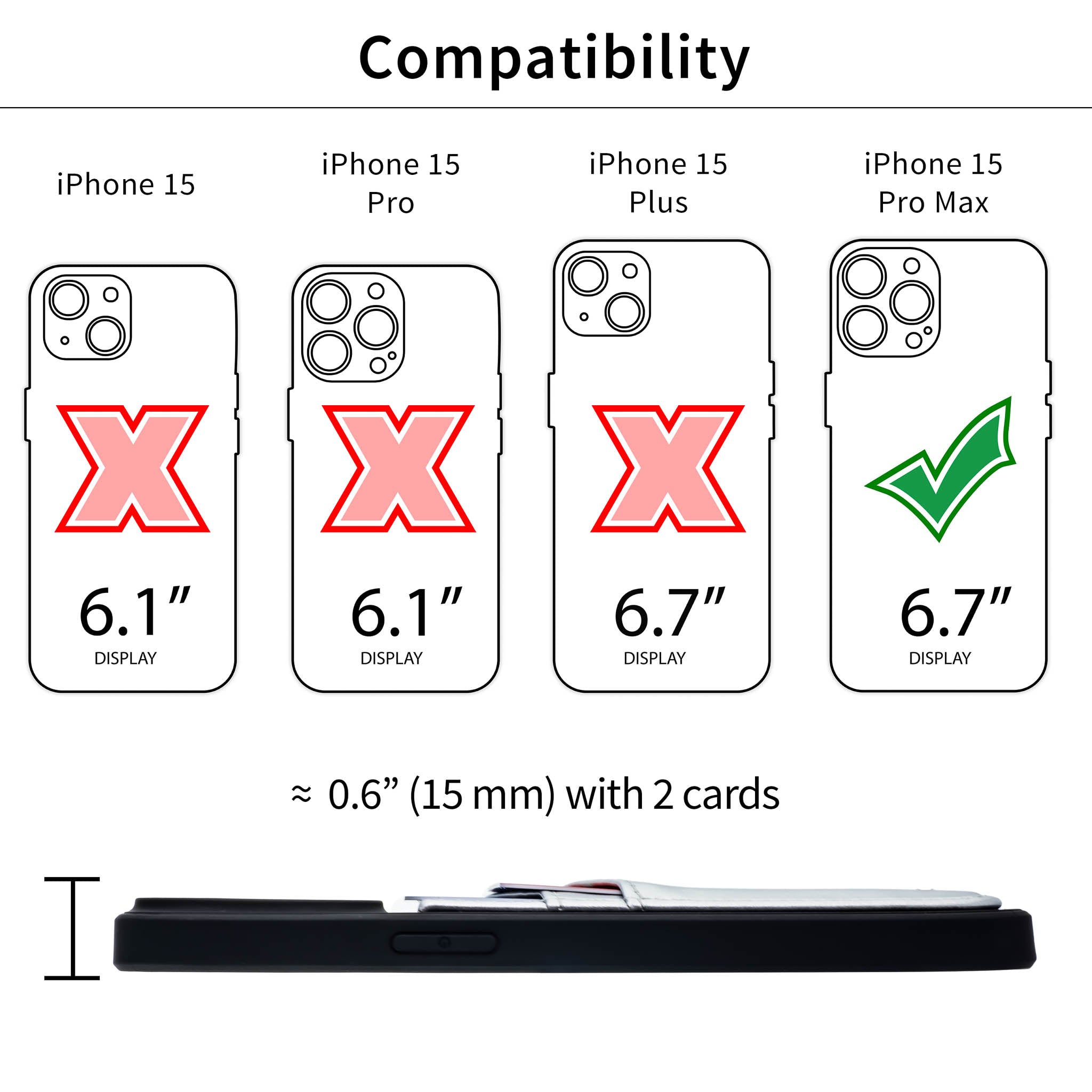 iPhone 15 Pro Max N2R Recycled Card Case [Silver]