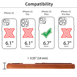 iPhone 15 Plus Genuine Leather M2GL Card Case [Light Brown]