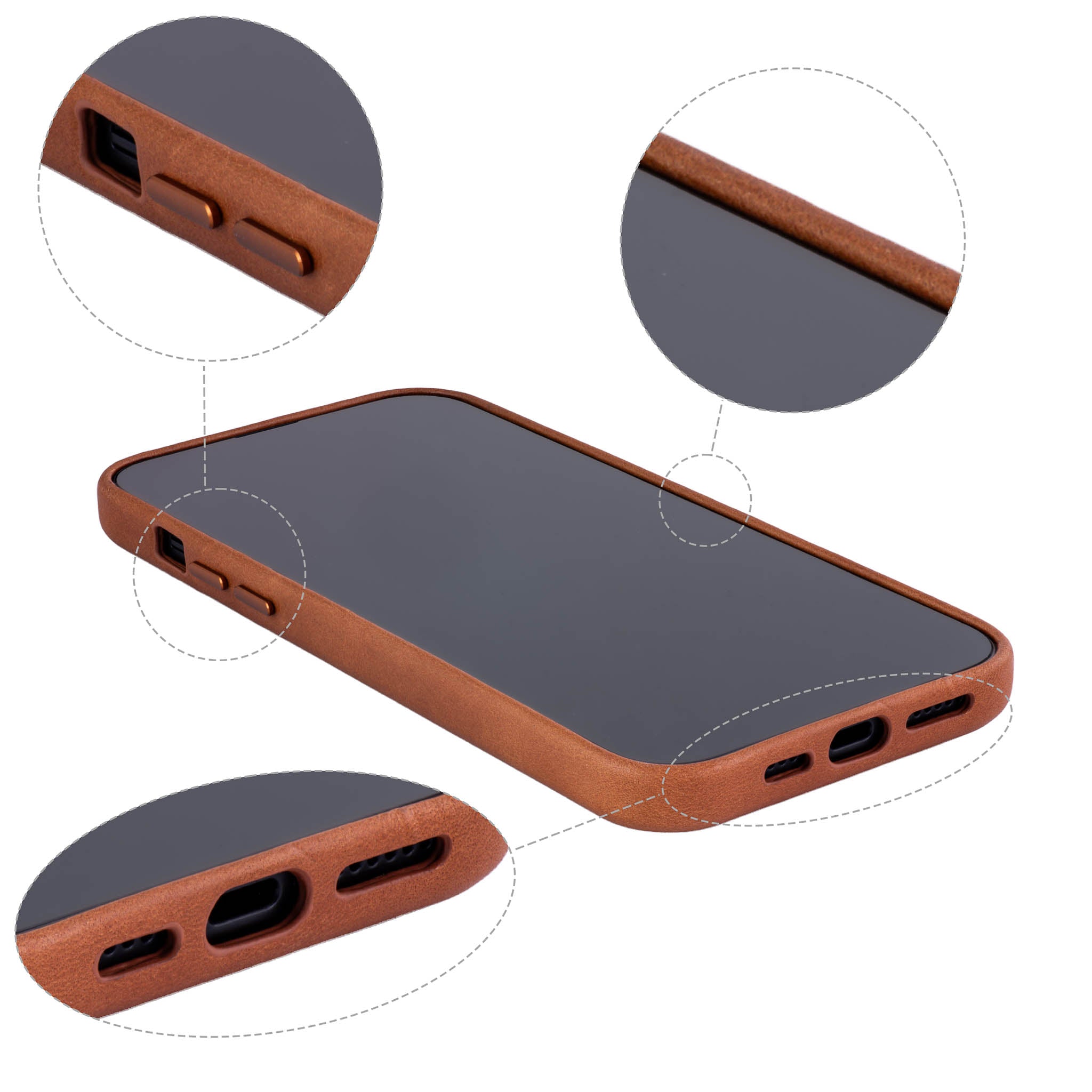 iPhone 15 Plus Genuine Leather M2GL Card Case [Light Brown]