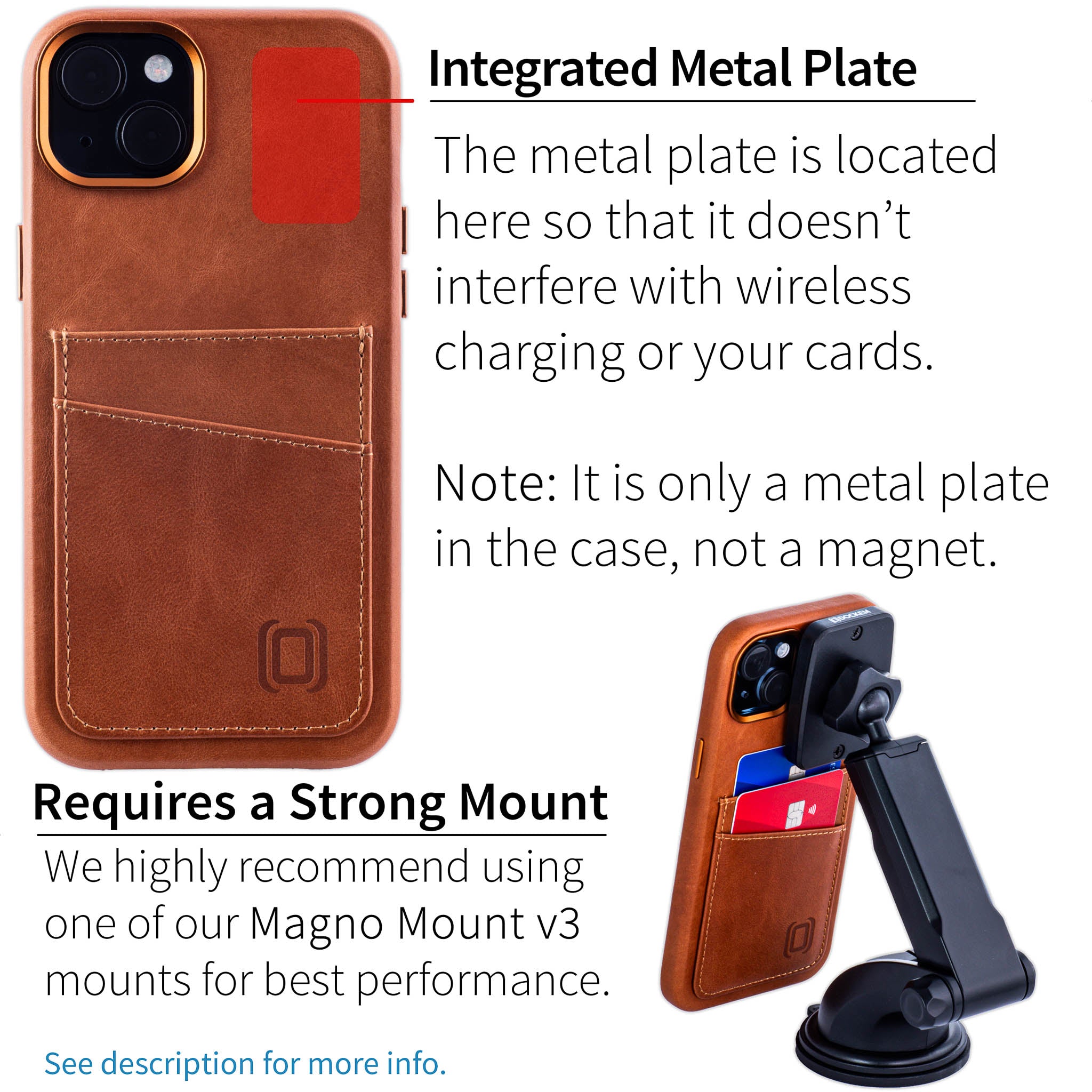 iPhone 15 Plus Genuine Leather M2GL Card Case [Light Brown]