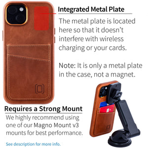 iPhone 15 Plus Genuine Leather M2GL Card Case [Light Brown]