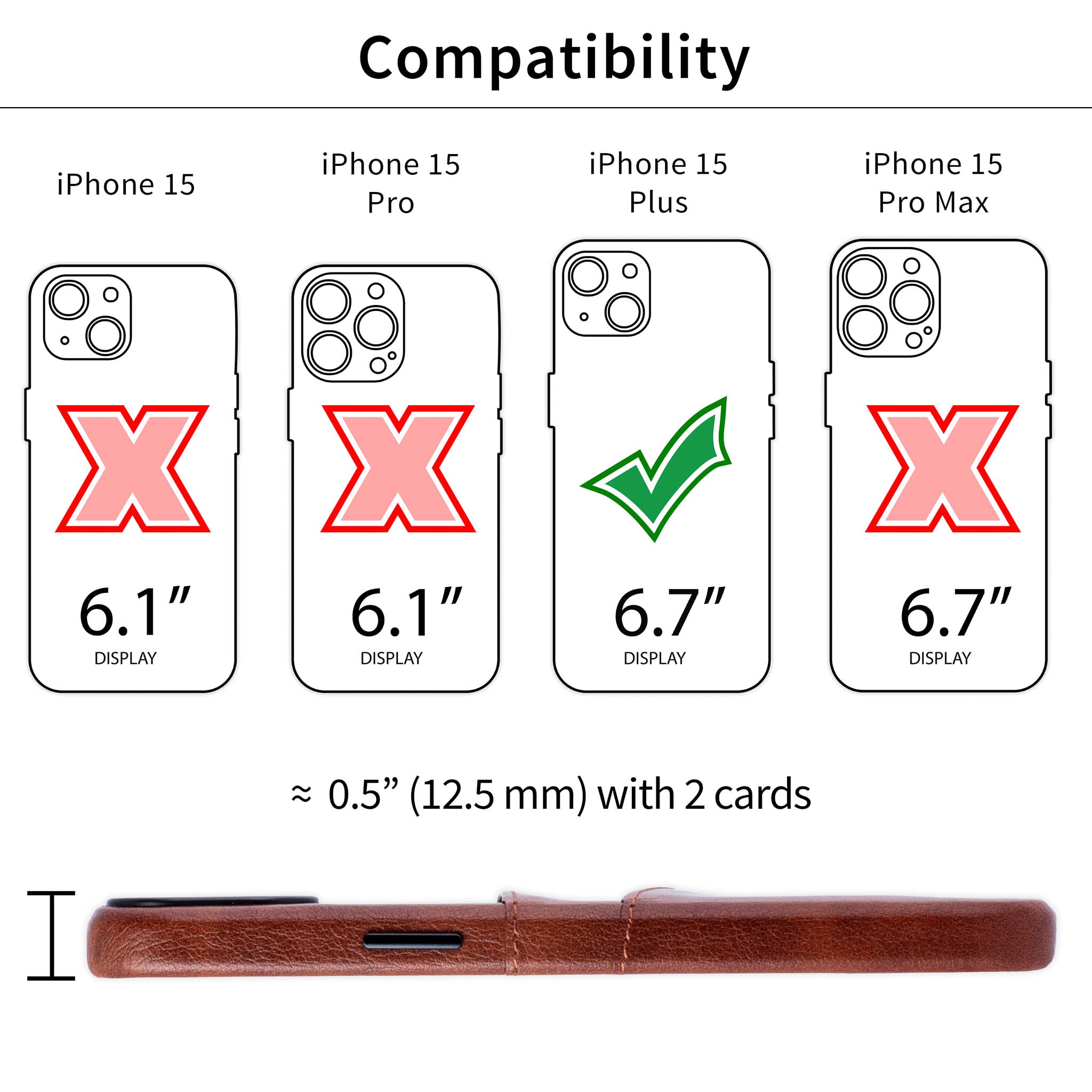 iPhone 15 Plus Exec M2 Card Case [Brown]