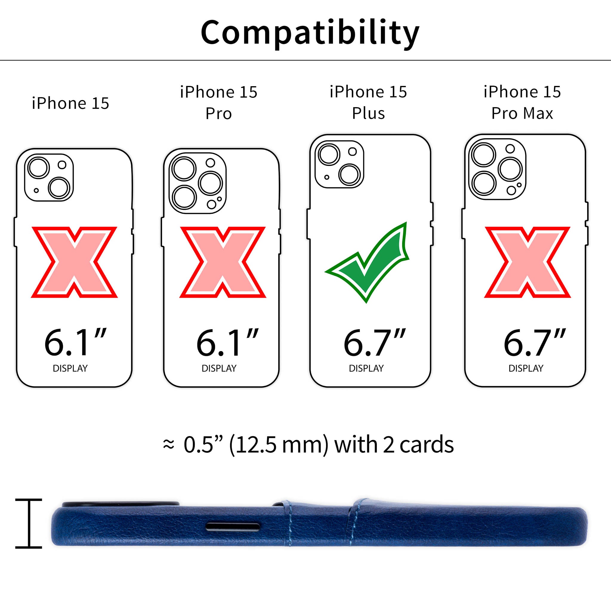 iPhone 15 Plus Exec M2 Card Case [Navy]