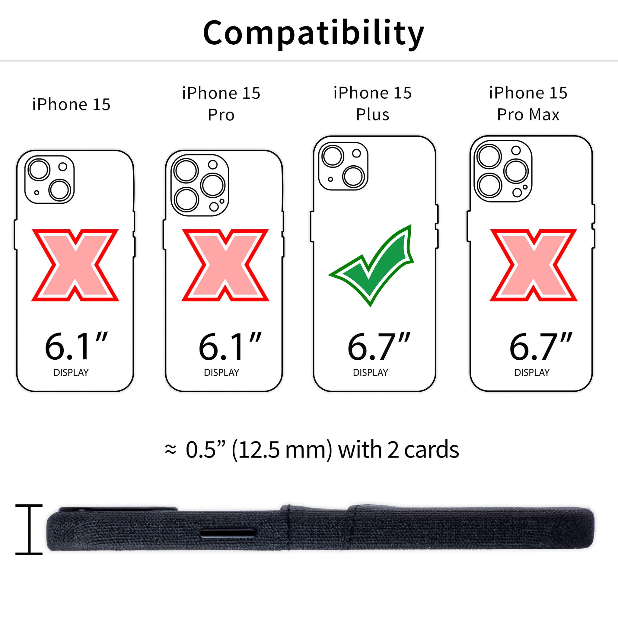 iPhone 15 Plus Luxe M2 Card Case [Black]