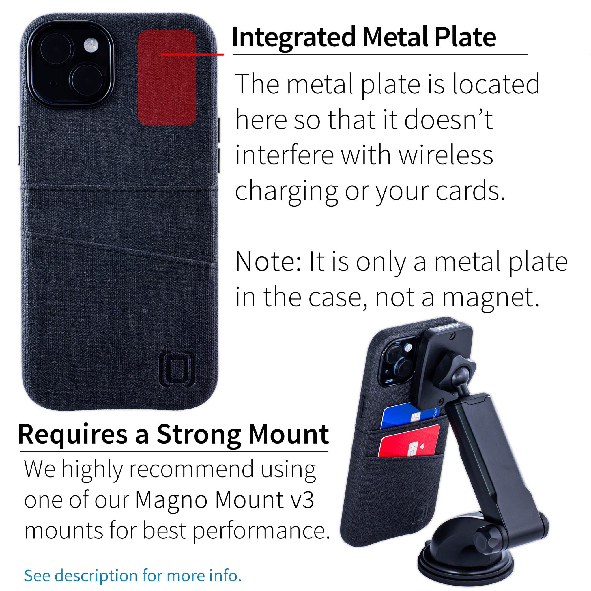 iPhone 15 Plus Luxe M2 Card Case [Black]