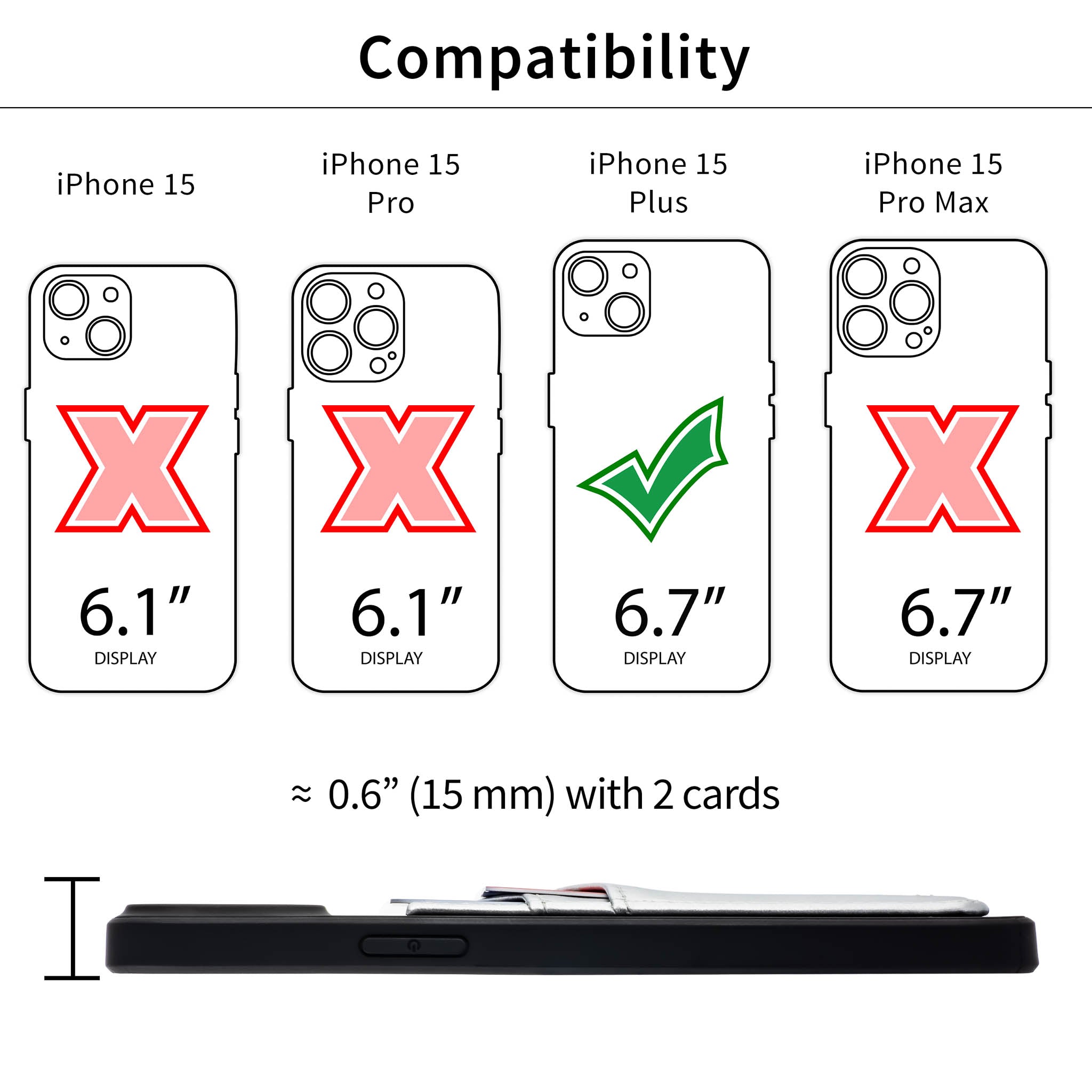 iPhone 15 Plus N2R Recycled Card Case [Silver]