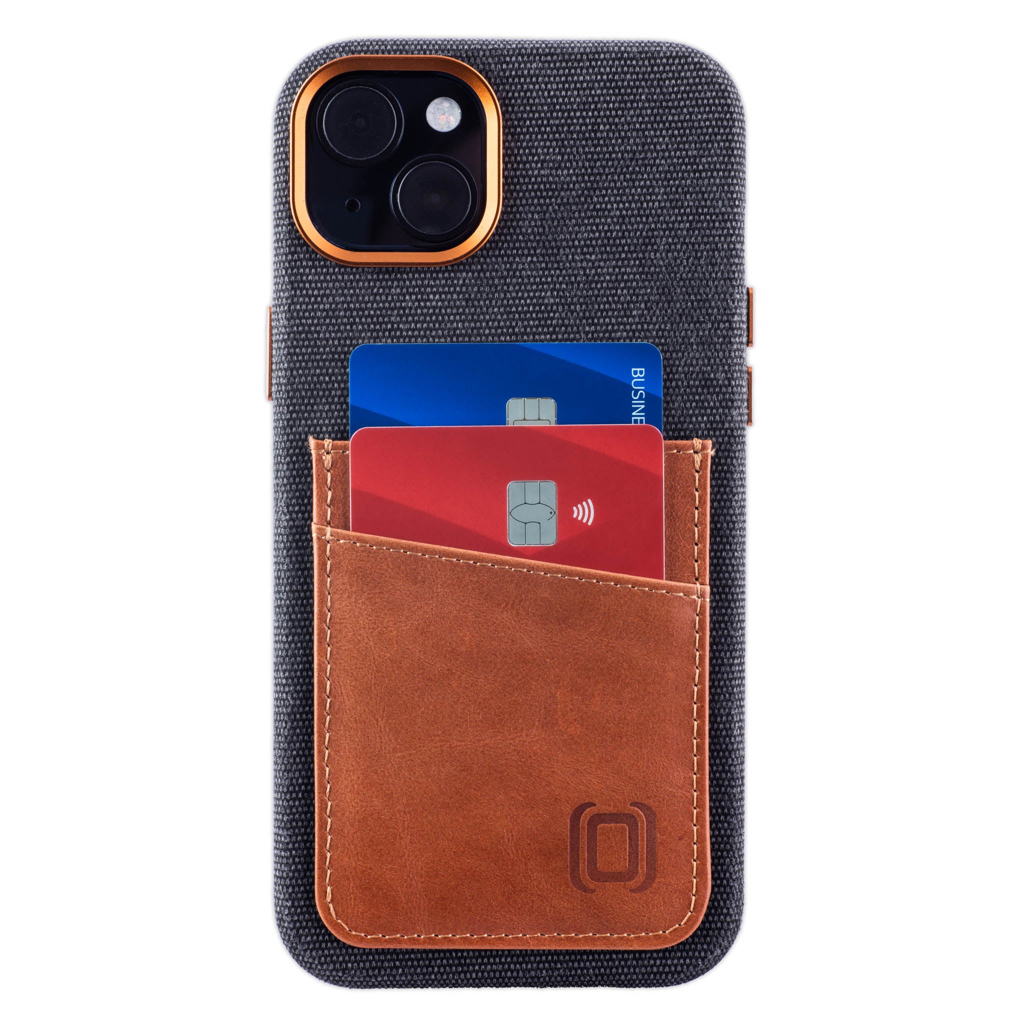iPhone 15 Plus Fabric M2F Card Case [Light Brown]