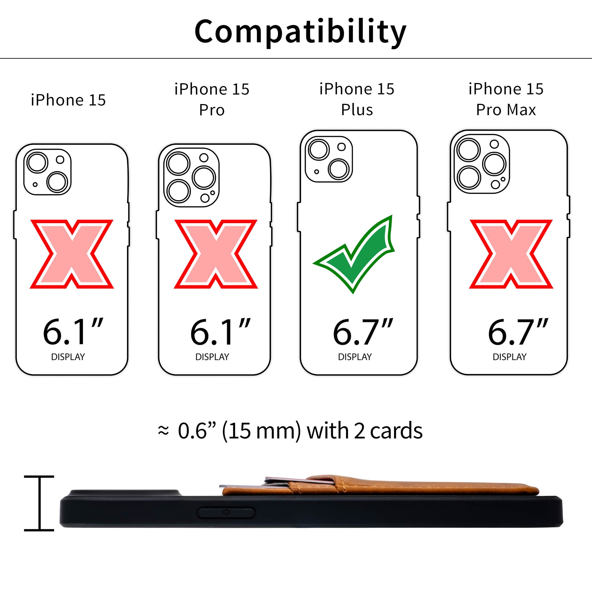 iPhone 15 Plus N2R Recycled Card Case [Light Brown]