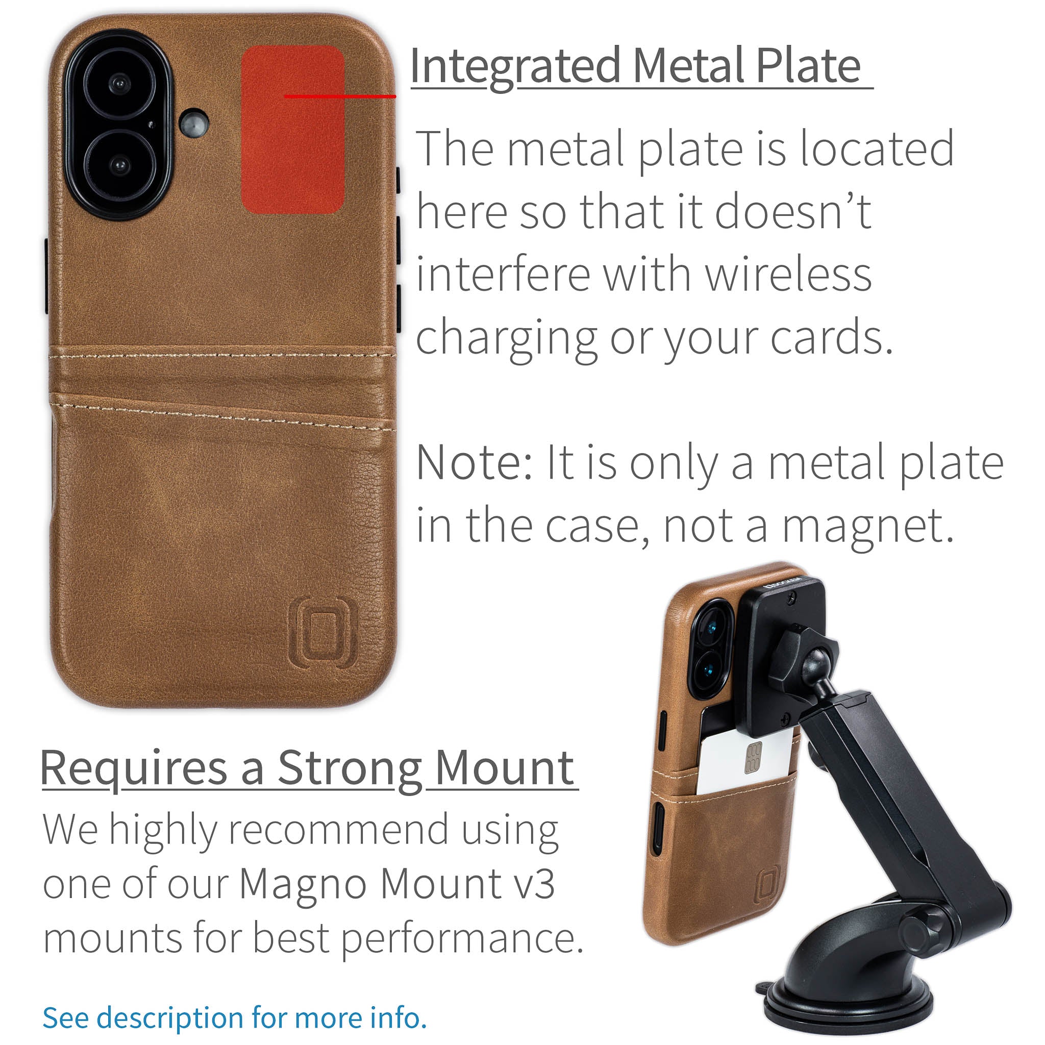 iPhone 16 Exec M2 Card Case [Light Brown]
