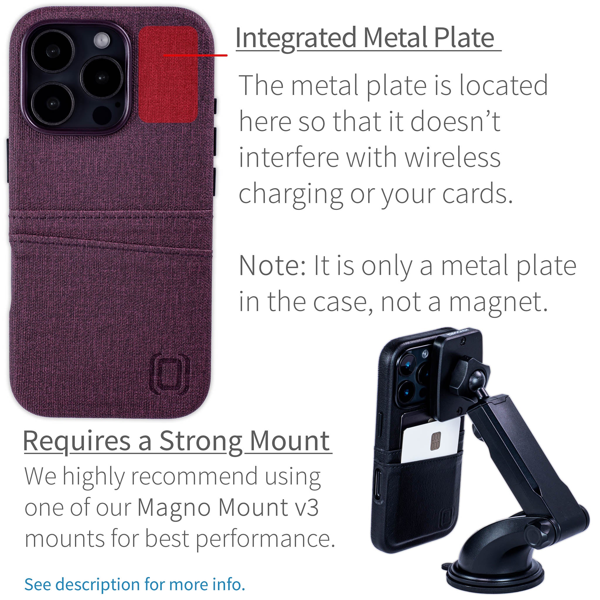 iPhone 16 Pro Luxe M2 Card Case [Burgundy]
