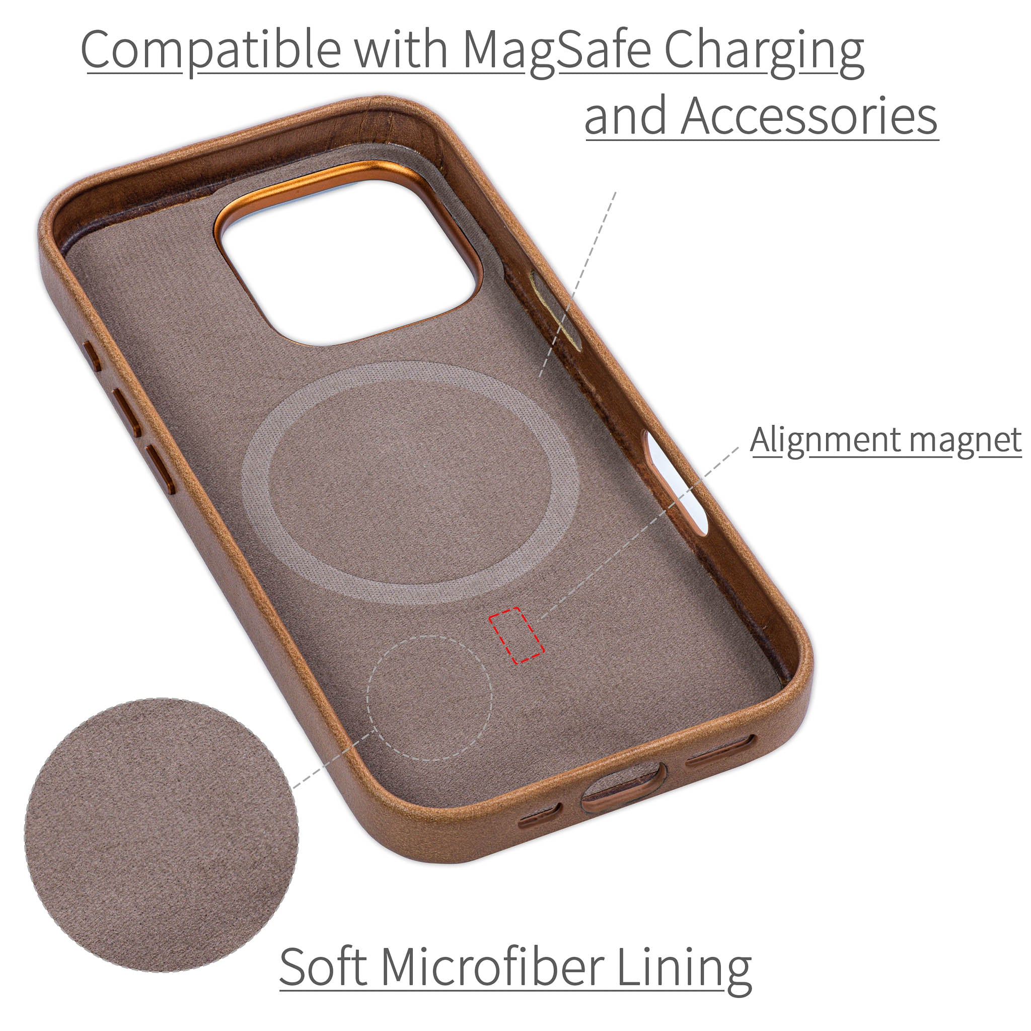 iPhone 16 Pro Genuine Leather MSGL Slim Case [Light Brown]