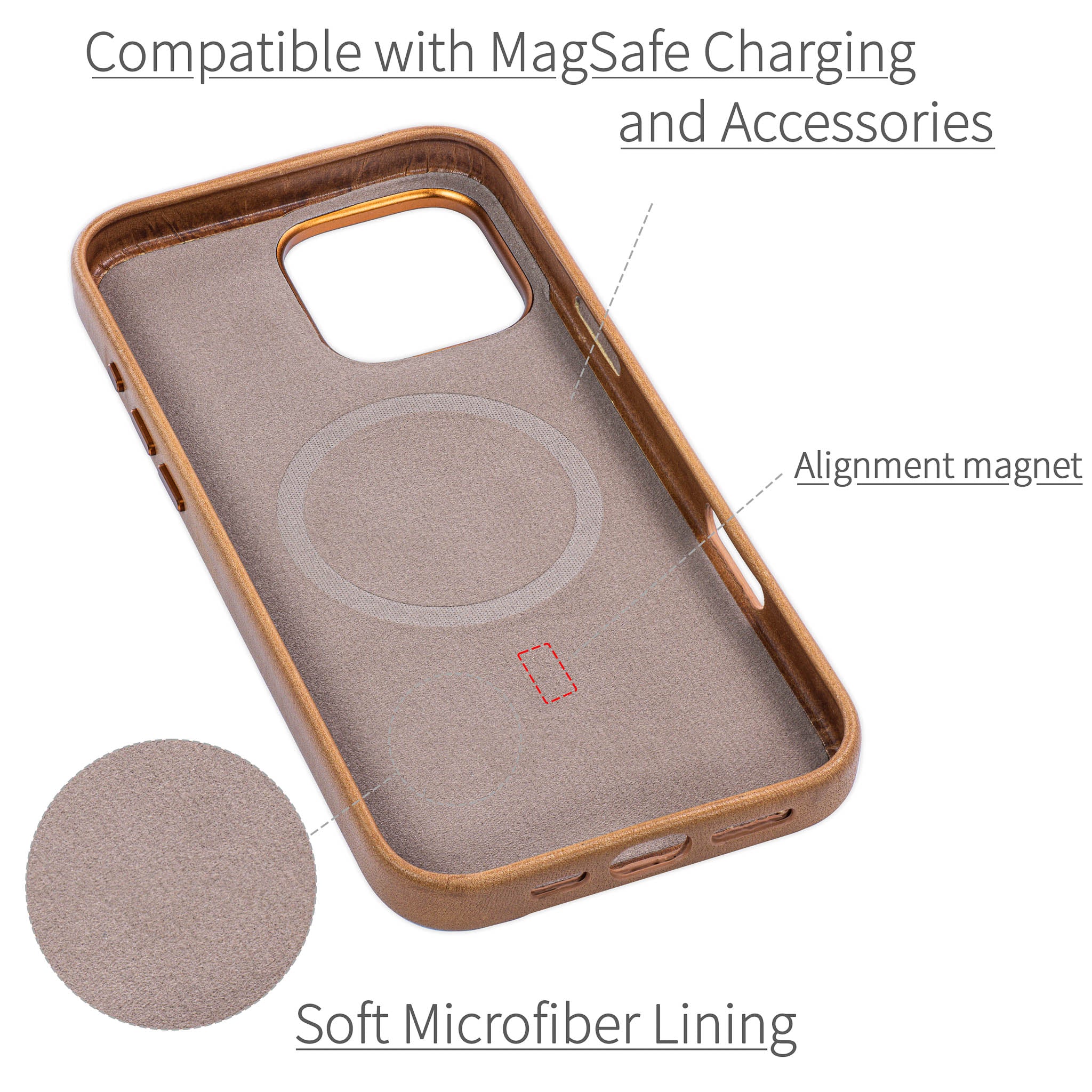 iPhone 16 Pro Max Genuine Leather MSGL Slim Case [Light Brown]