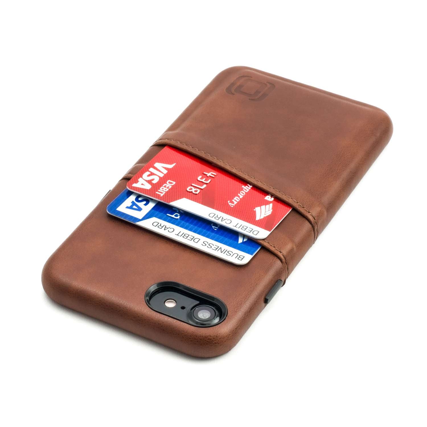 Exec Wallet Case for iPhone SE 3, SE 2, 8, [Brown] Dockem