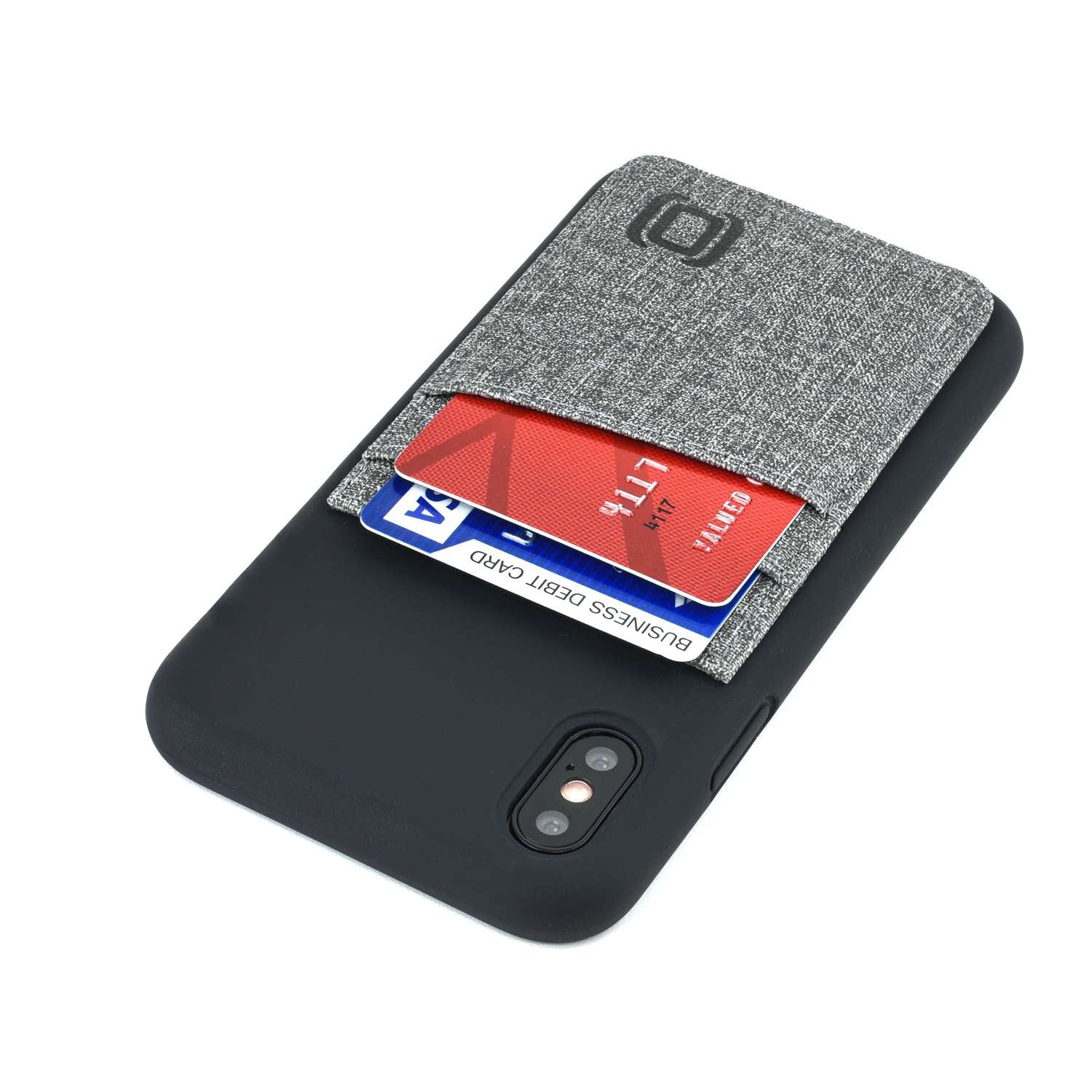 Luxe M2L Silicone Wallet Case for iPhone X and XS [Black/Grey]