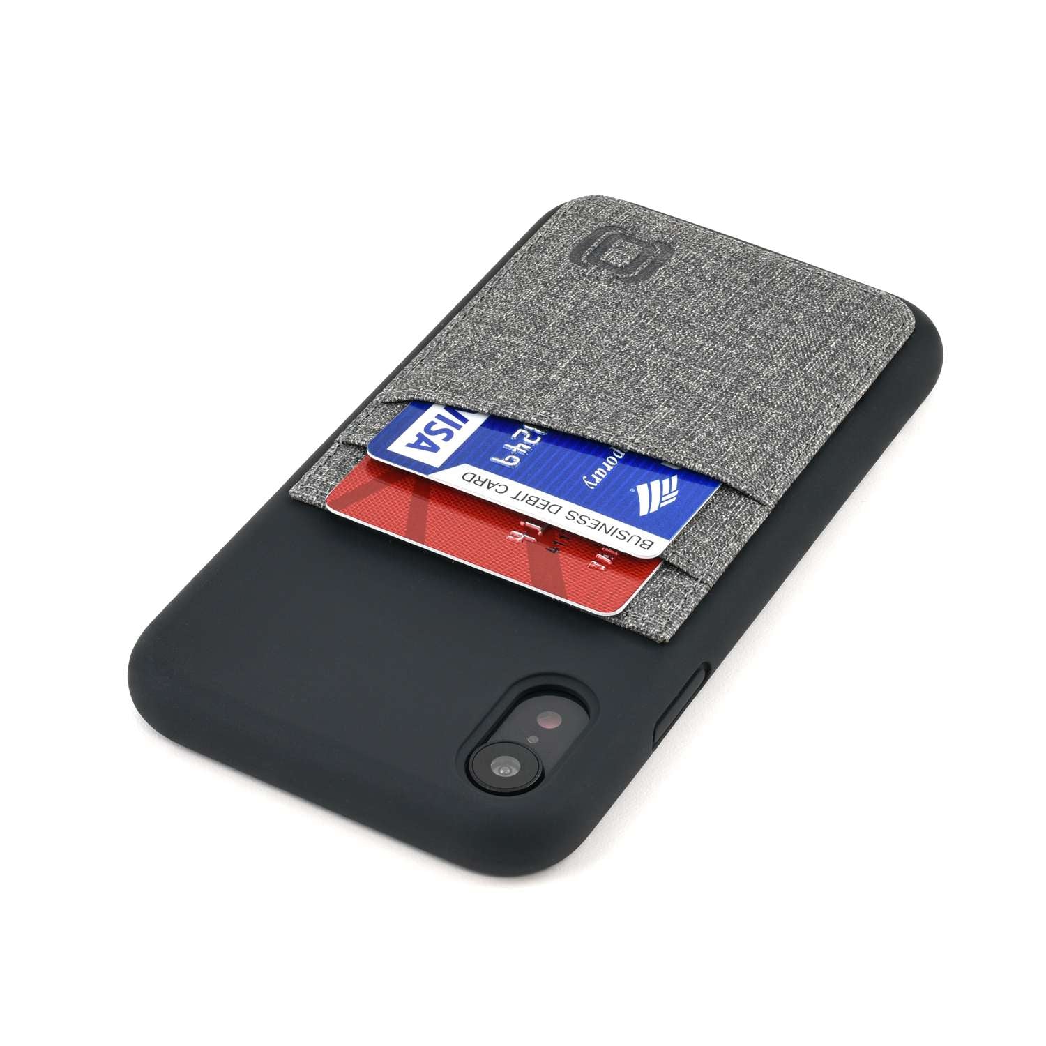 Luxe M2L Silicone Wallet Case for iPhone XR [Black/Grey]