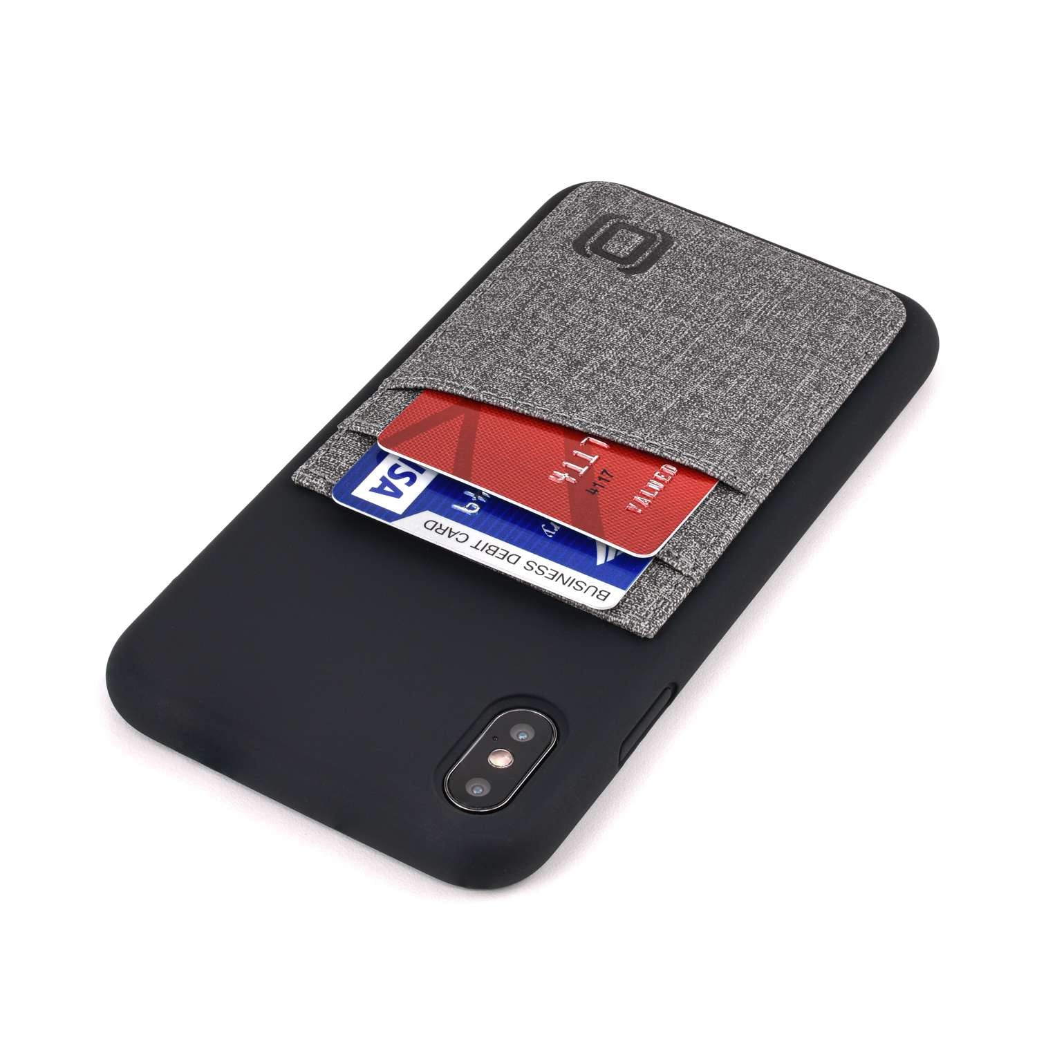 Luxe M2L Silicone Wallet Case for iPhone XS Max [Black/Grey]