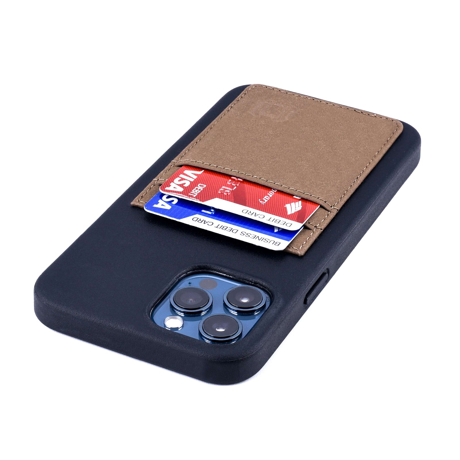 iPhone 12 Pro Max Bio M2B Wallet Case [Black/Tan]