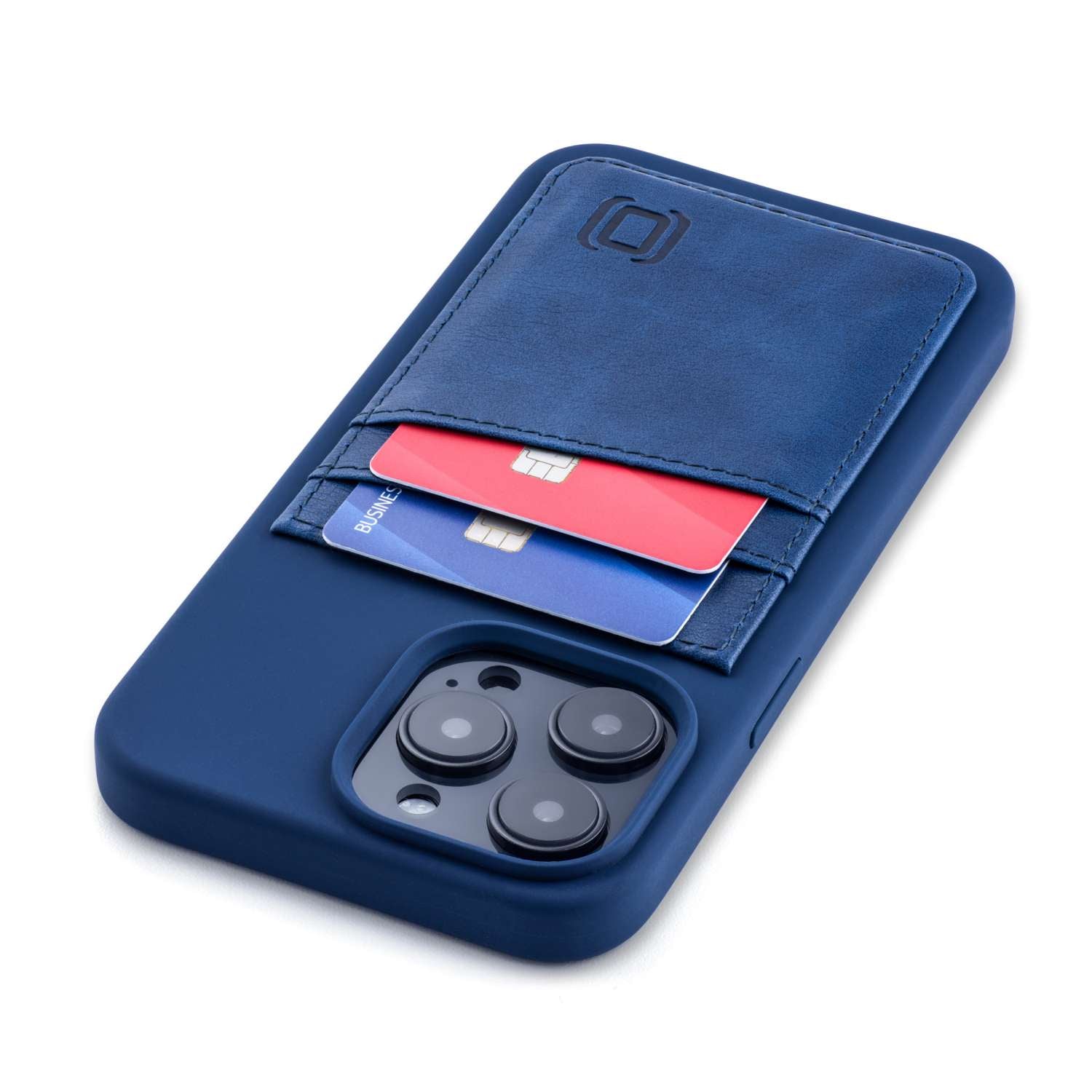 iPhone 14 Pro Max Navy Silicone Card Case; Built-in Metal Plate iPhone 14 Pro Max Navy Silicone Card Case; Built-in Metal Plate
