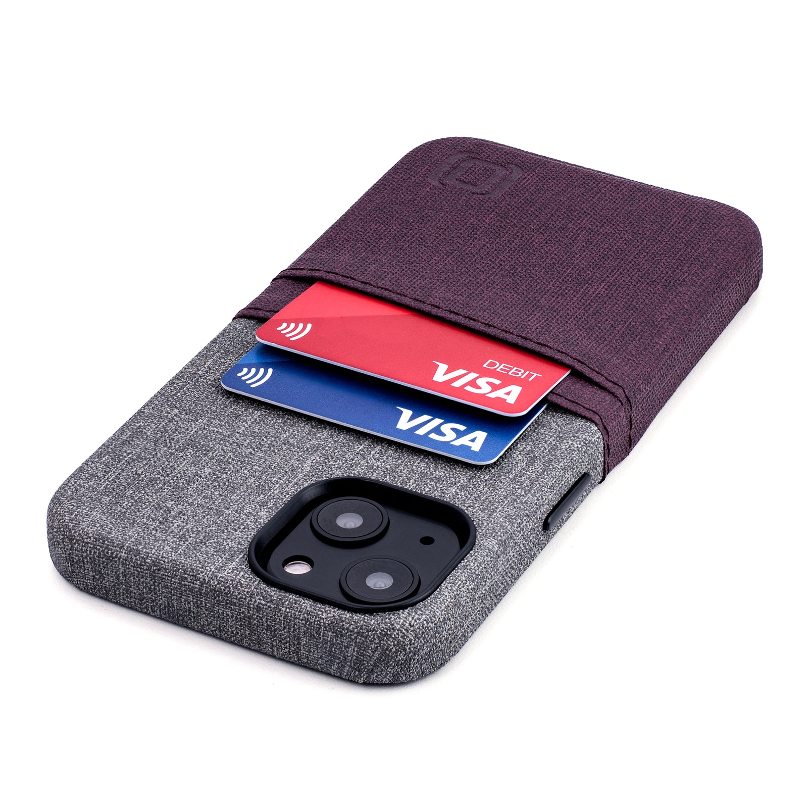 iPhone 13 Luxe M2 Wallet Case [Maroon/Grey]