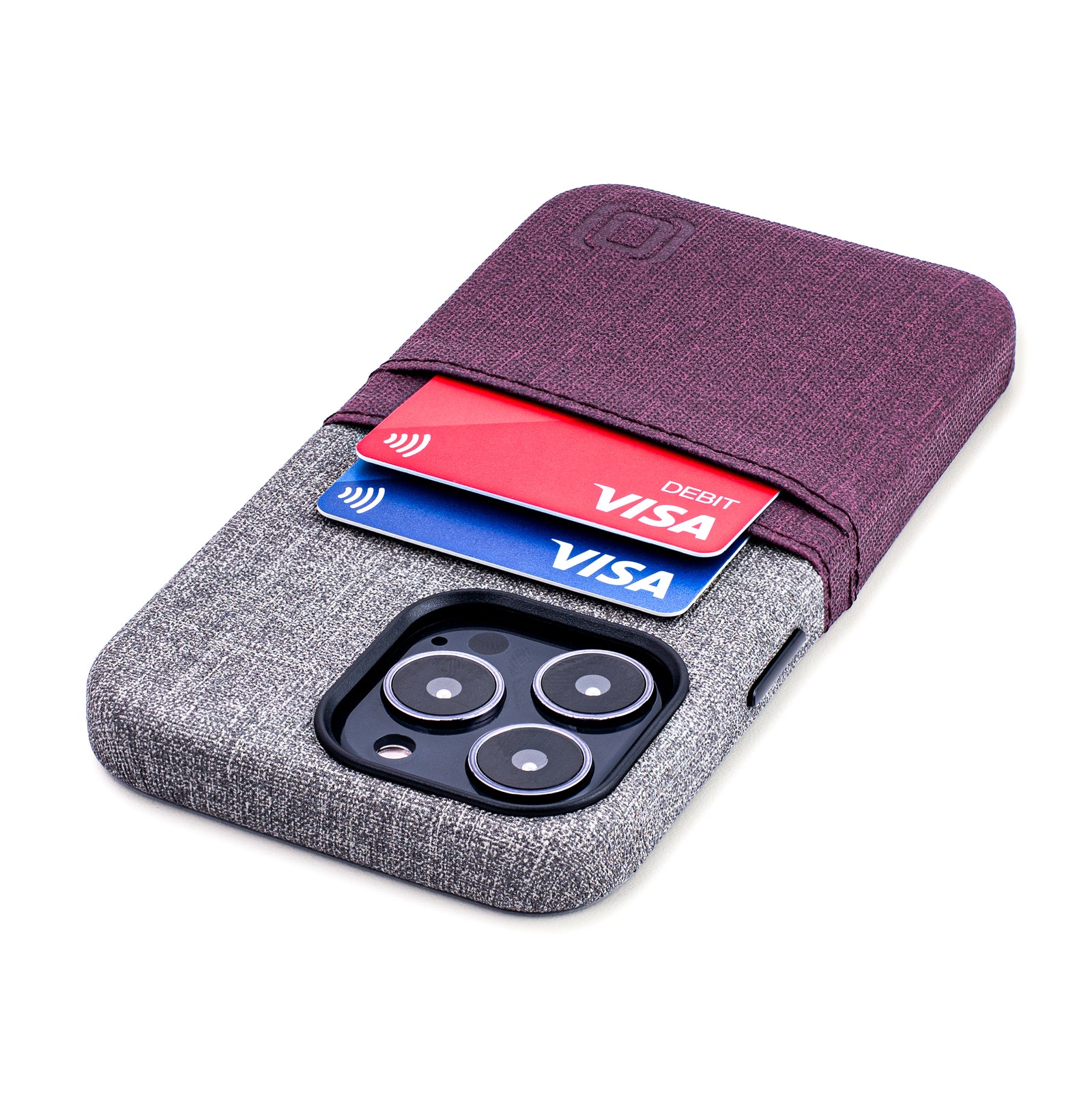 iPhone 13 Pro Luxe M2 Wallet Case [Maroon/Grey]