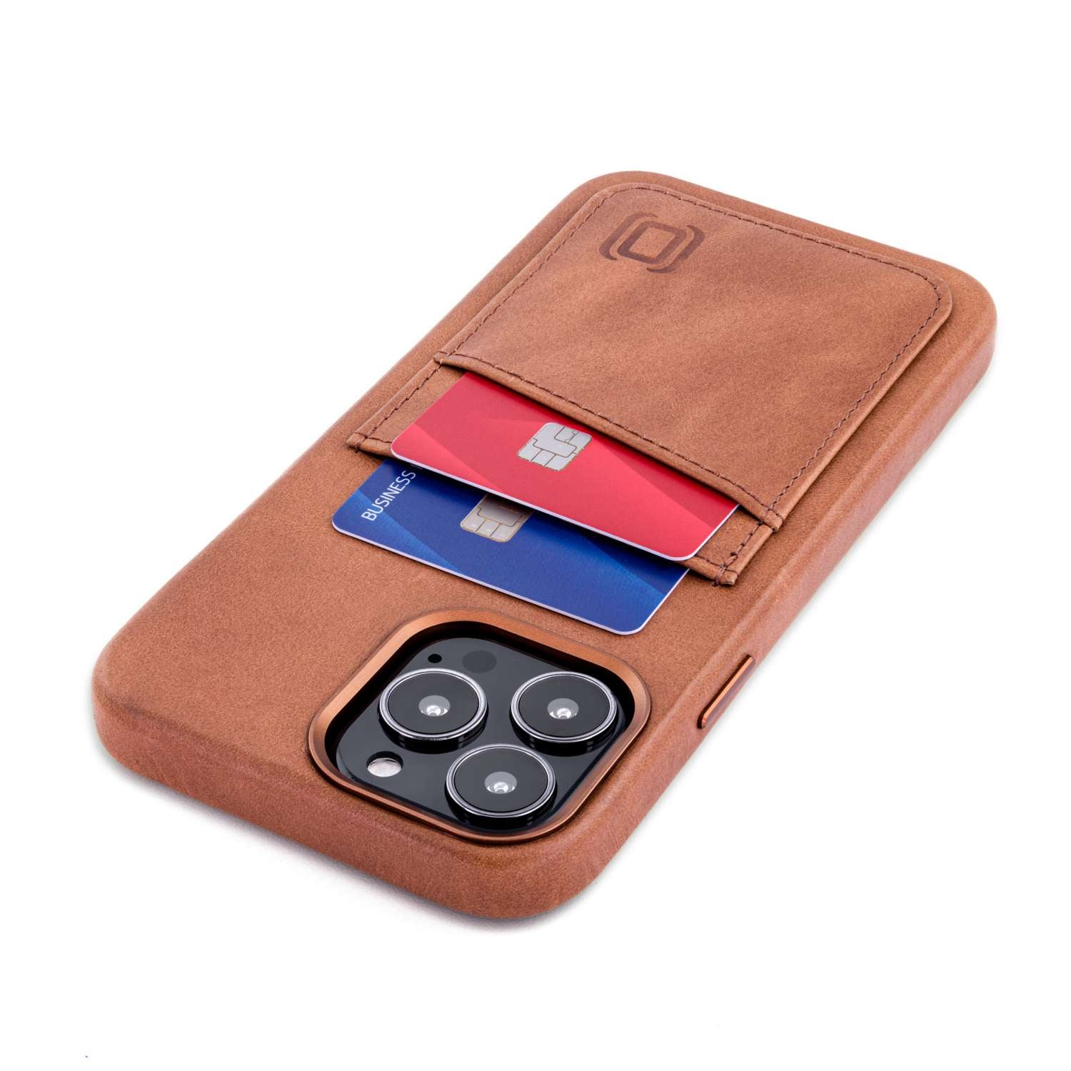 Dockem iPhone 13 Pro Max Genuine Leather M2GL Card Case [Light Brown]