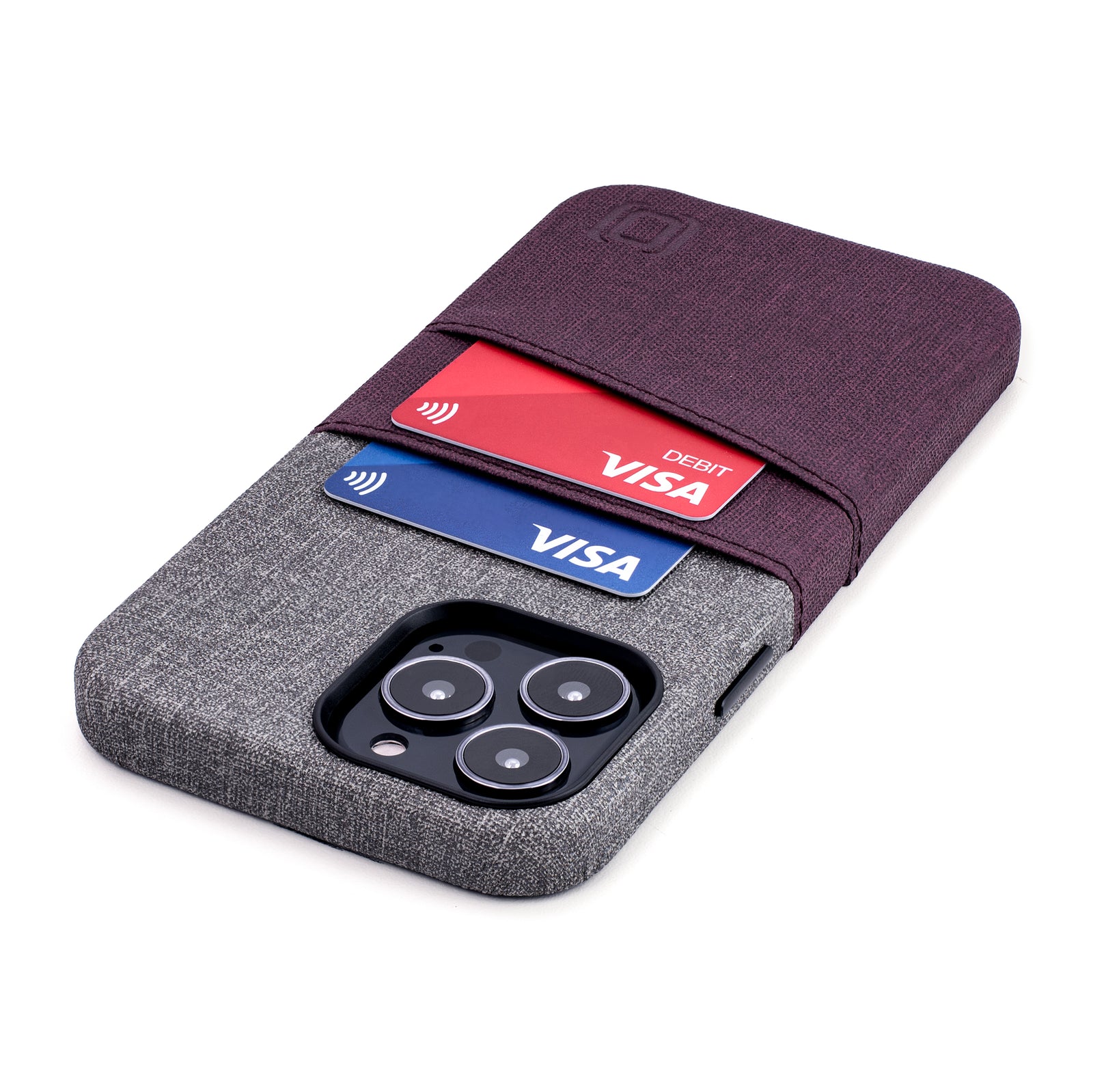 iPhone 13 Pro Max Luxe M2 Wallet Case [Maroon/Grey]