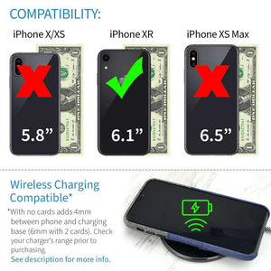 iPhone XR Luxe M2 Wallet Case [Navy/Grey]