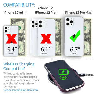 iPhone 12 Pro Max Luxe M2 Wallet Case [Maroon/Grey]