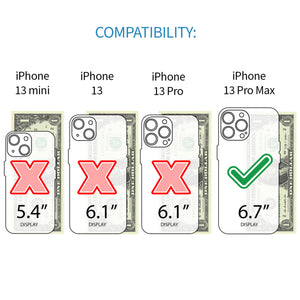 iPhone 13 Pro Max Luxe M2 Wallet Case [Maroon/Grey]